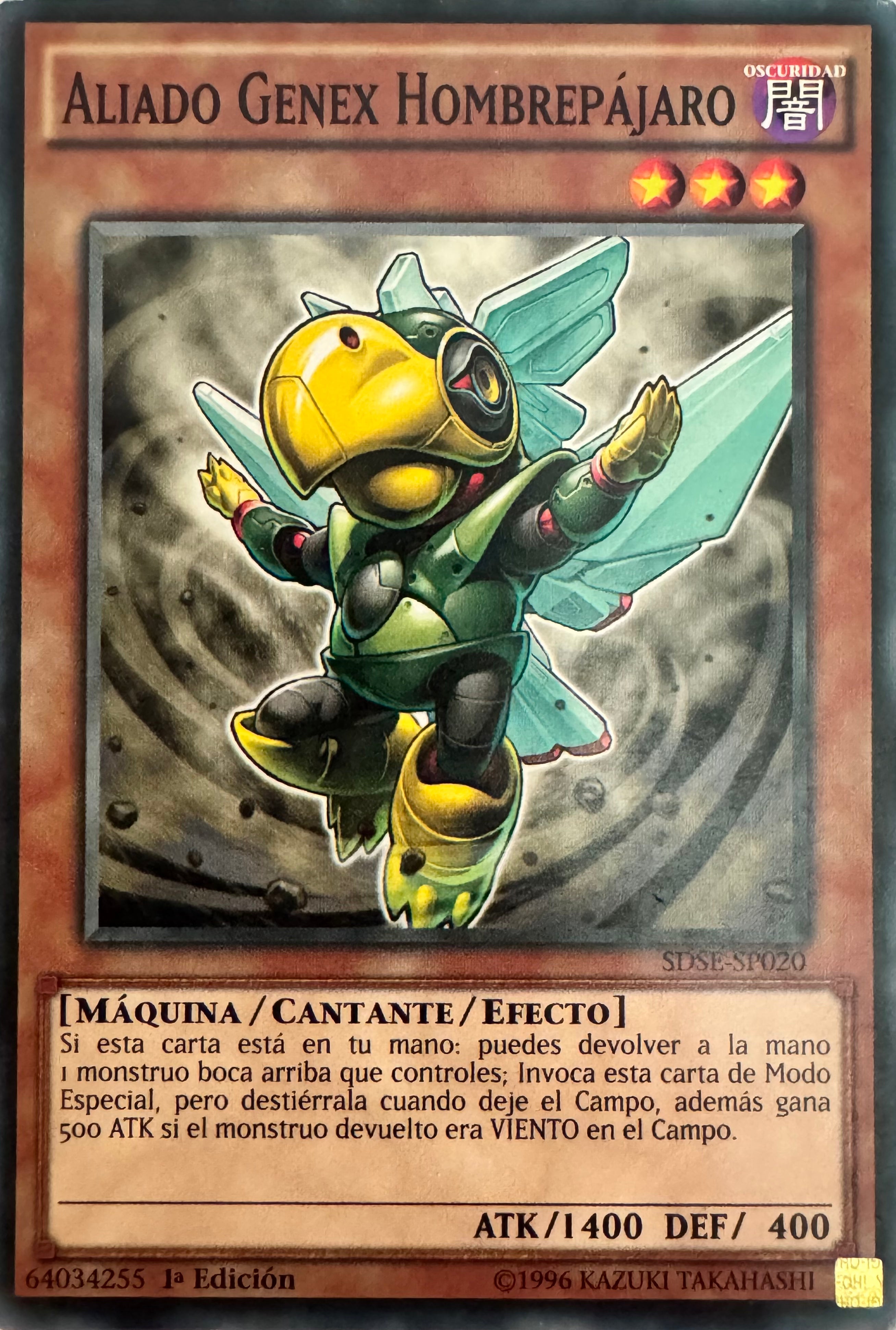 Yugioh! Aliado Genex Hombrepájaro Sdse-sp020 1a Edición