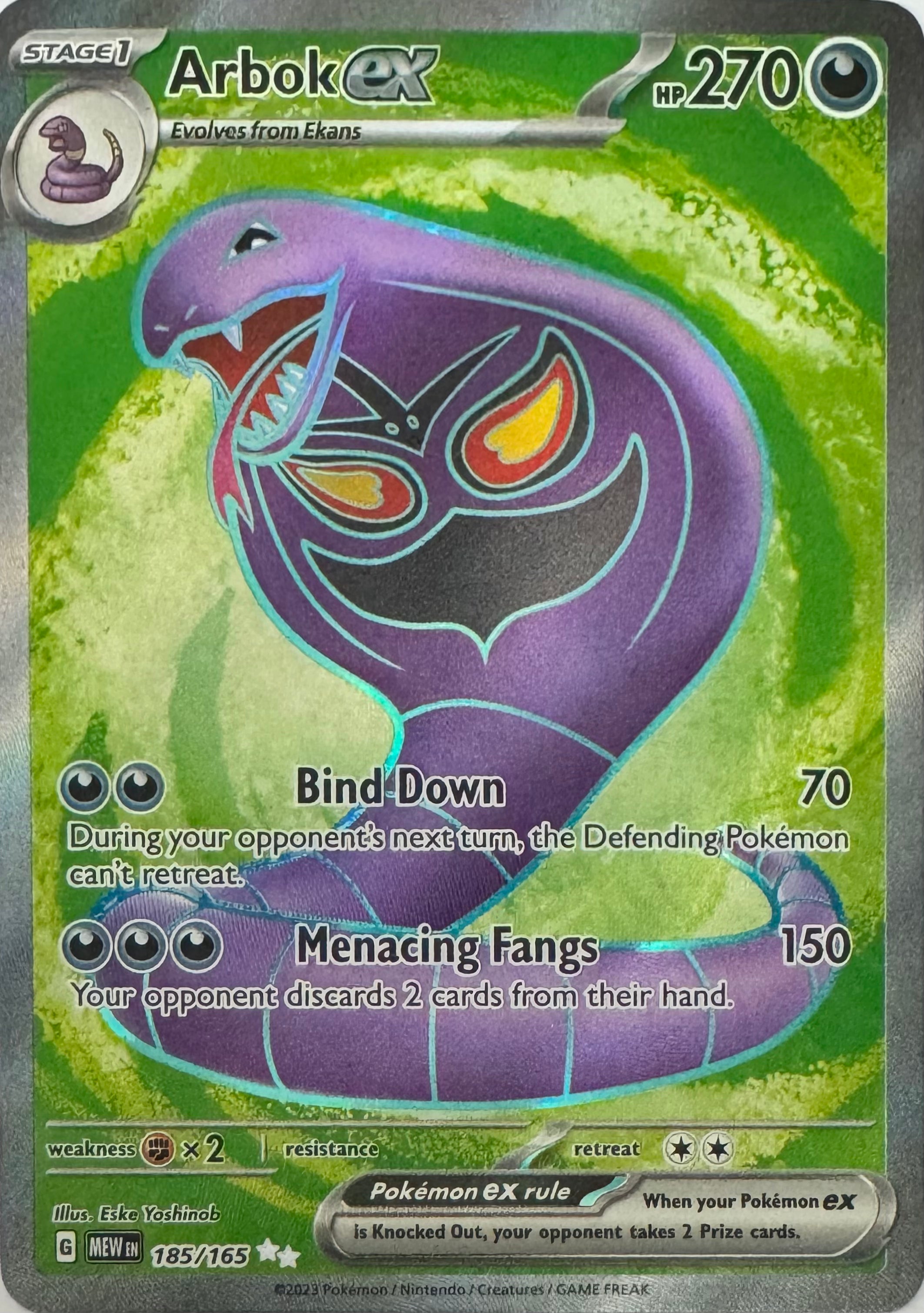 Pokemon Tcg Arbok Ex 185/165