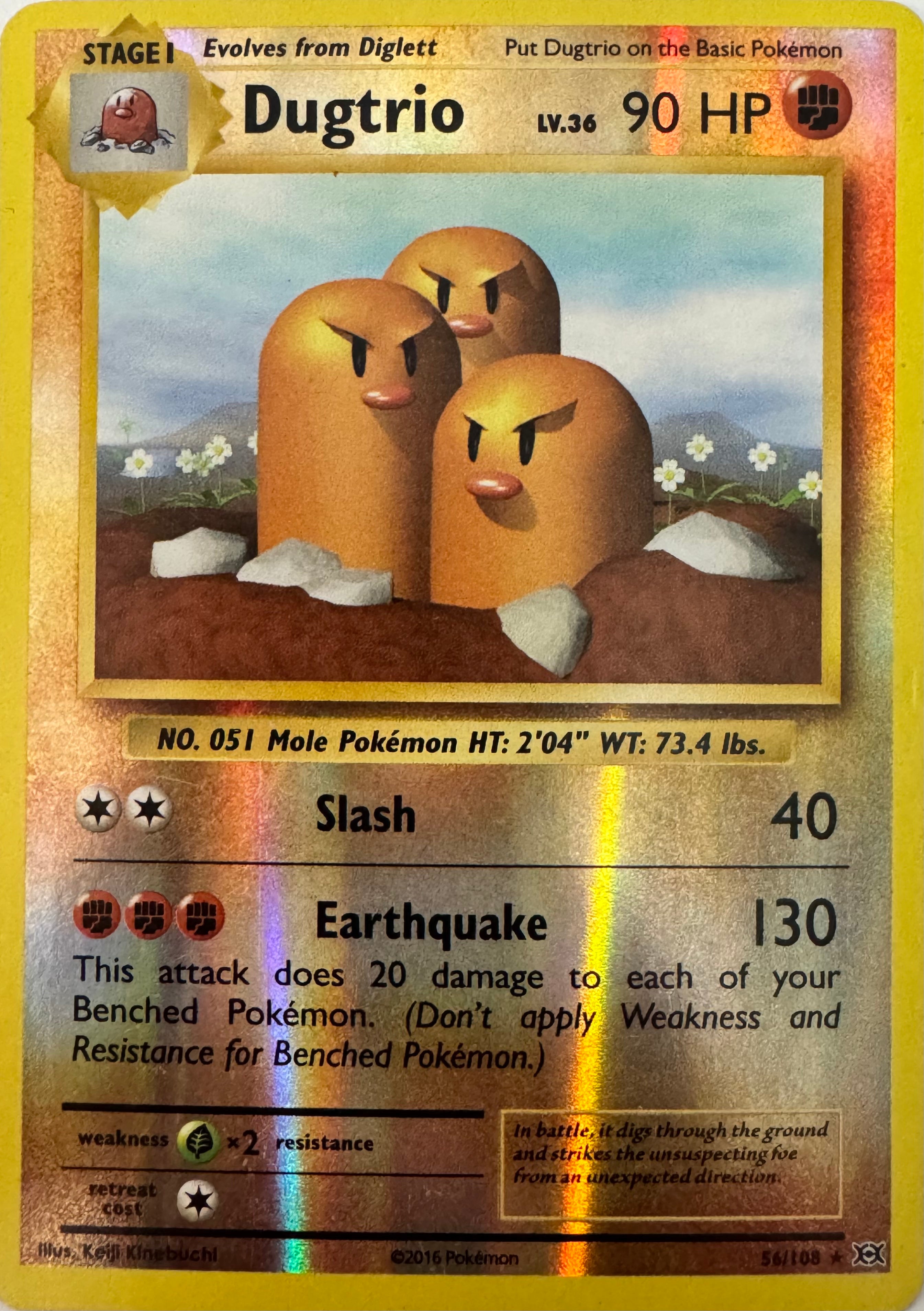 Pokemon Tcg Dugtrio 56/108 Reverse