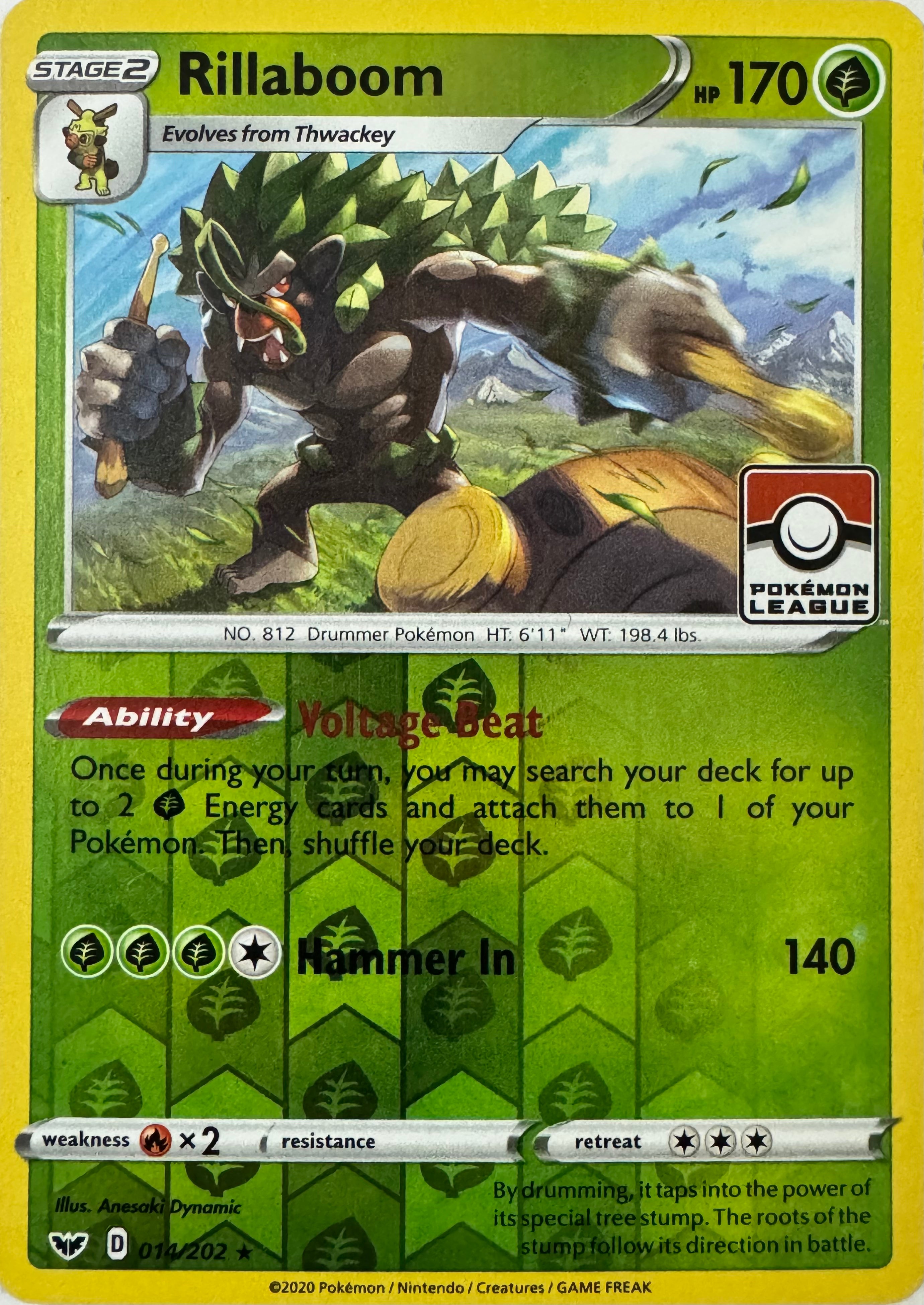 Pokemon Tcg Rillaboom 014/202 Reverse (Liga)