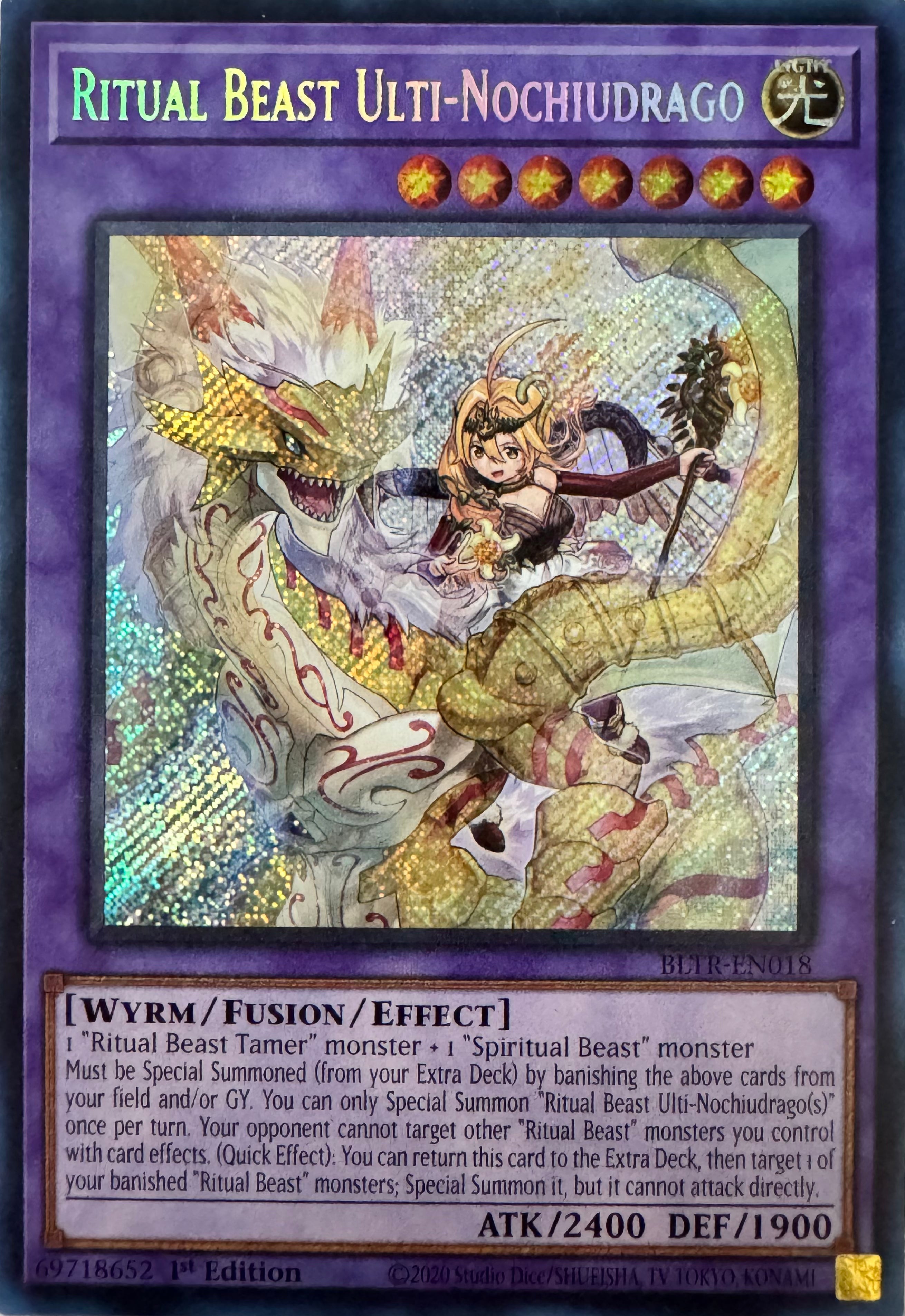 Yugioh! Ritual Beast Ulti-Nochiudrago Bltr-en018 1st Edition Secret