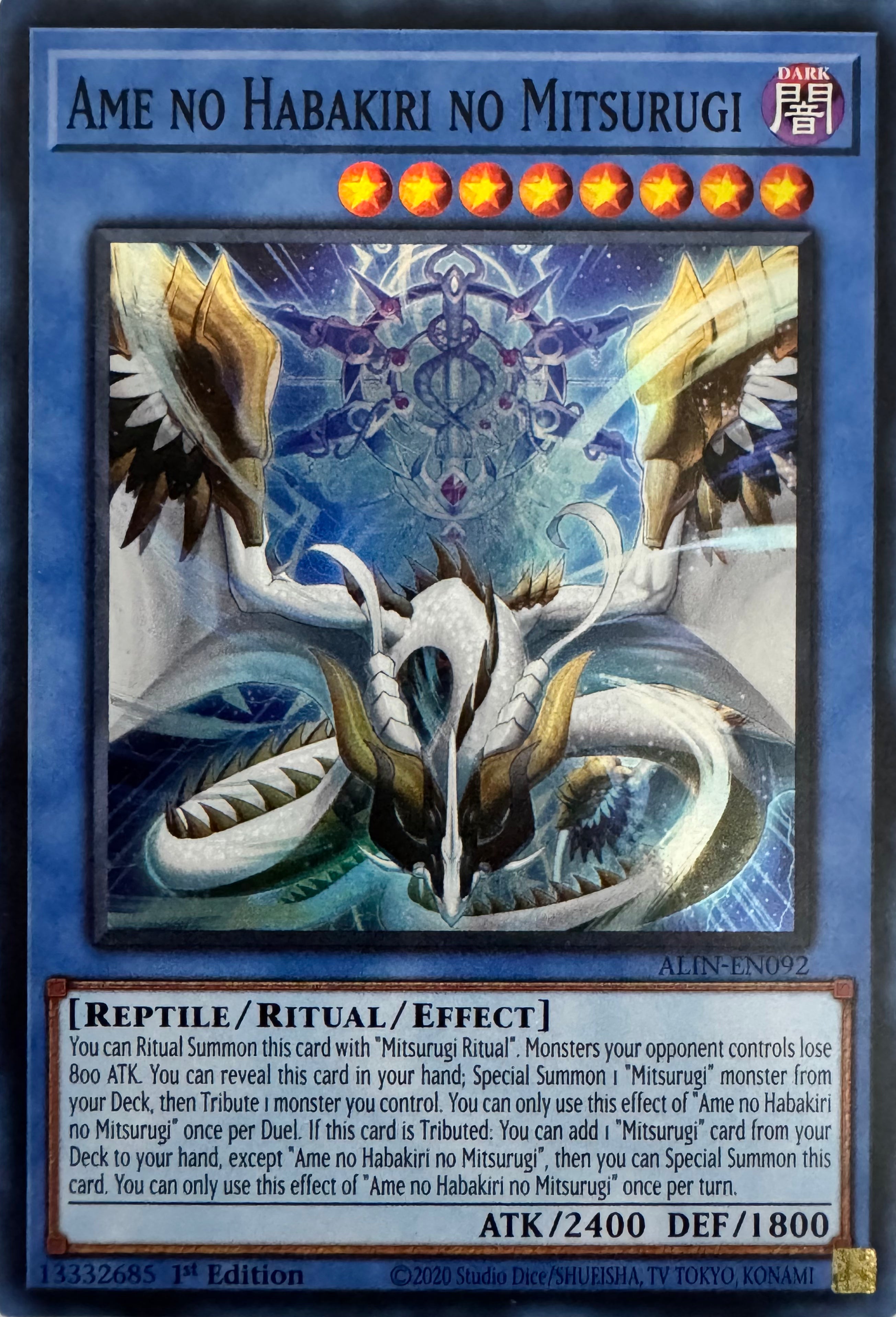 Yugioh! Ame No Habakiri No Mitsurugi Alin-en092 1st Edition