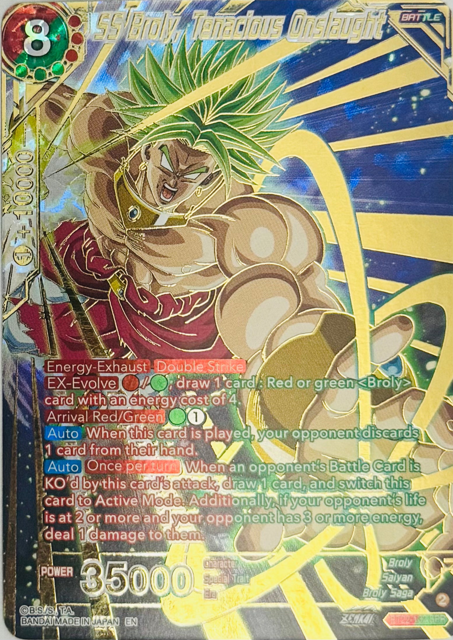 Dragon Ball Tcg SS Broly, Tenacious Onslaught Bt22-132
