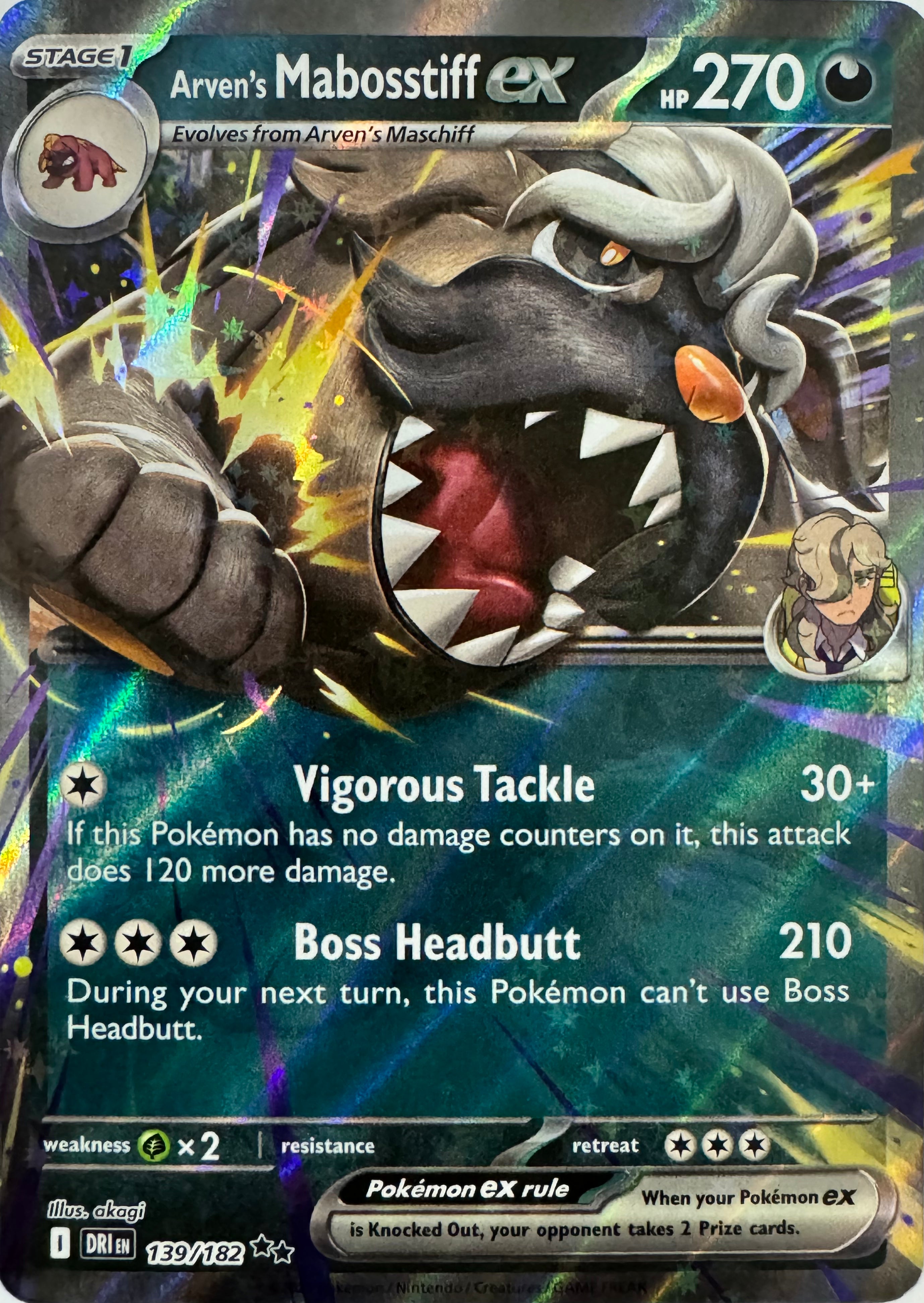 Pokemon Tcg Arven’s Mabosstiff Ex 139/182