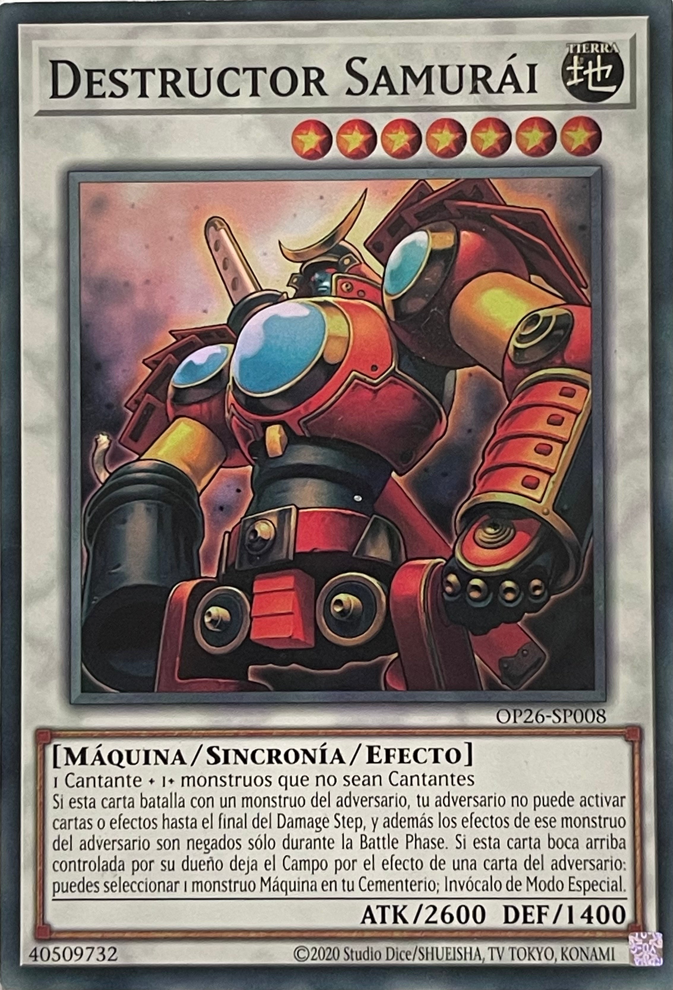 Yugioh! Destructor Samurái OP26-SP008 Súper