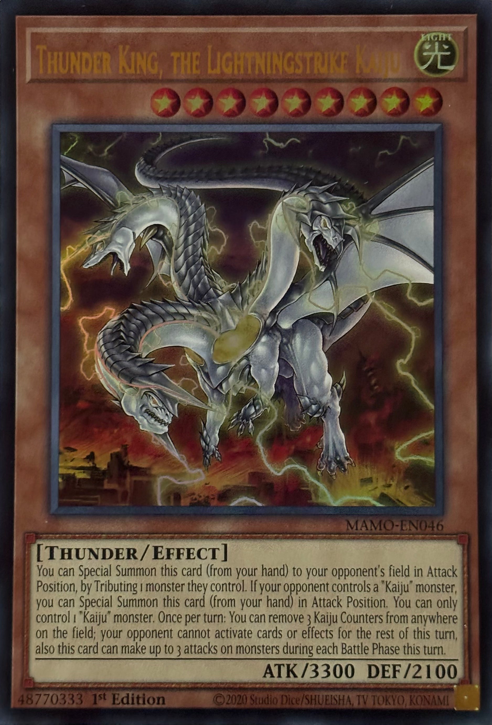 Yugioh! Thunder King, the Lightningstrike Kaiju MAMO-EN046 1st Edition Ultra