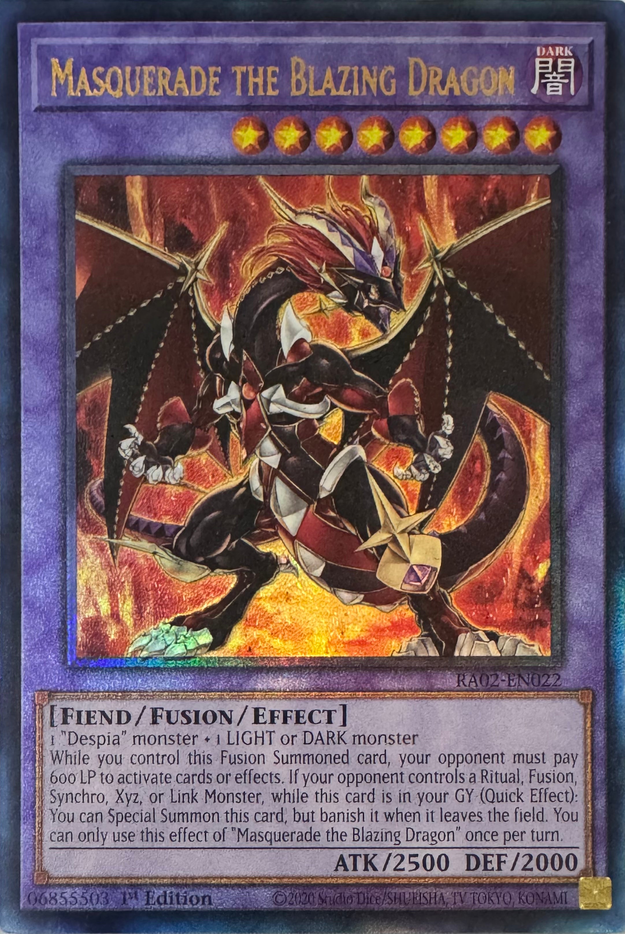 Yugioh! Masquerade The Blazing Dragon Ra02-en022 1st Edition 1st Edition Ultimate