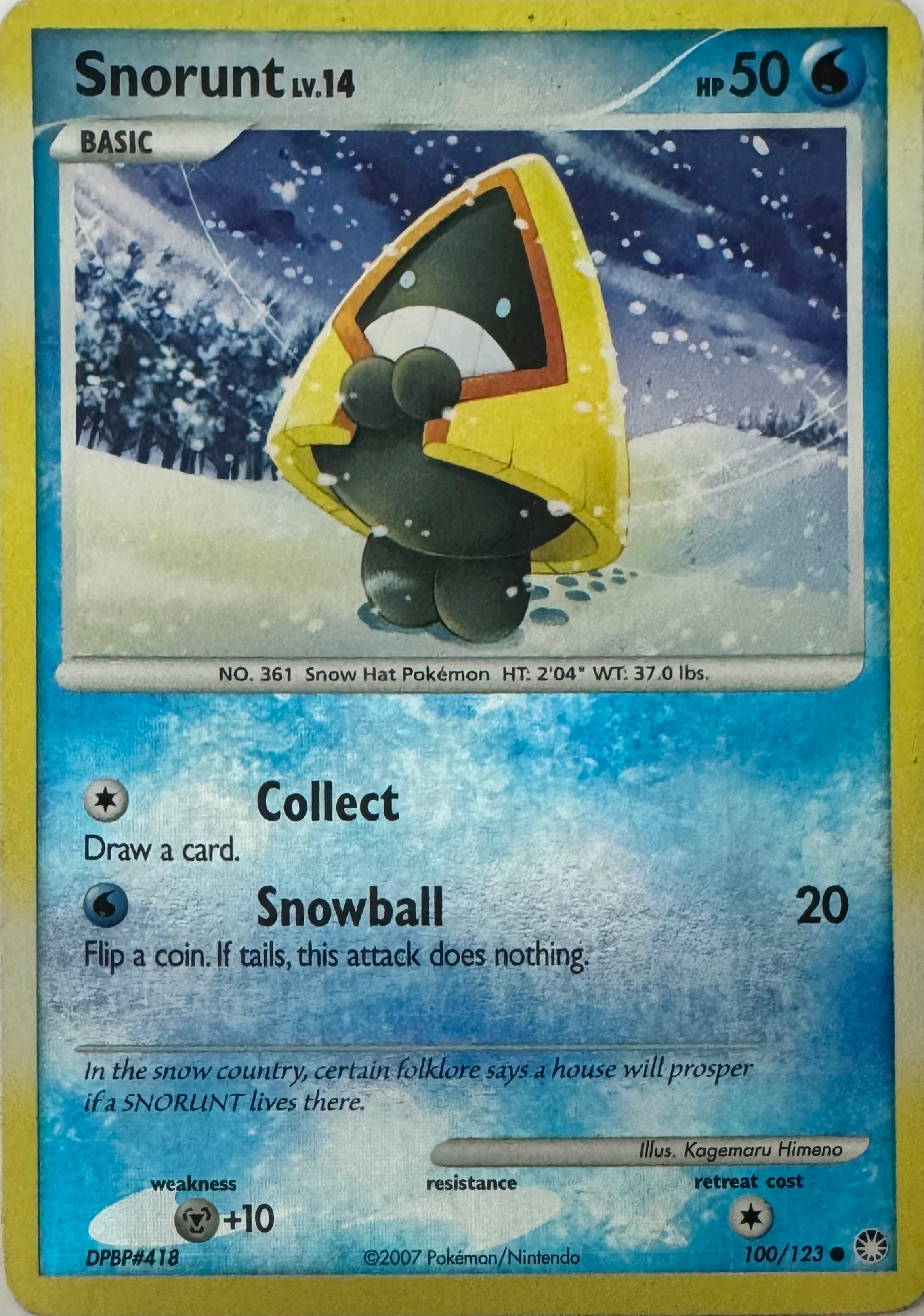 Pokemon Tcg Snorunt Lv.14 100/123 Reverse