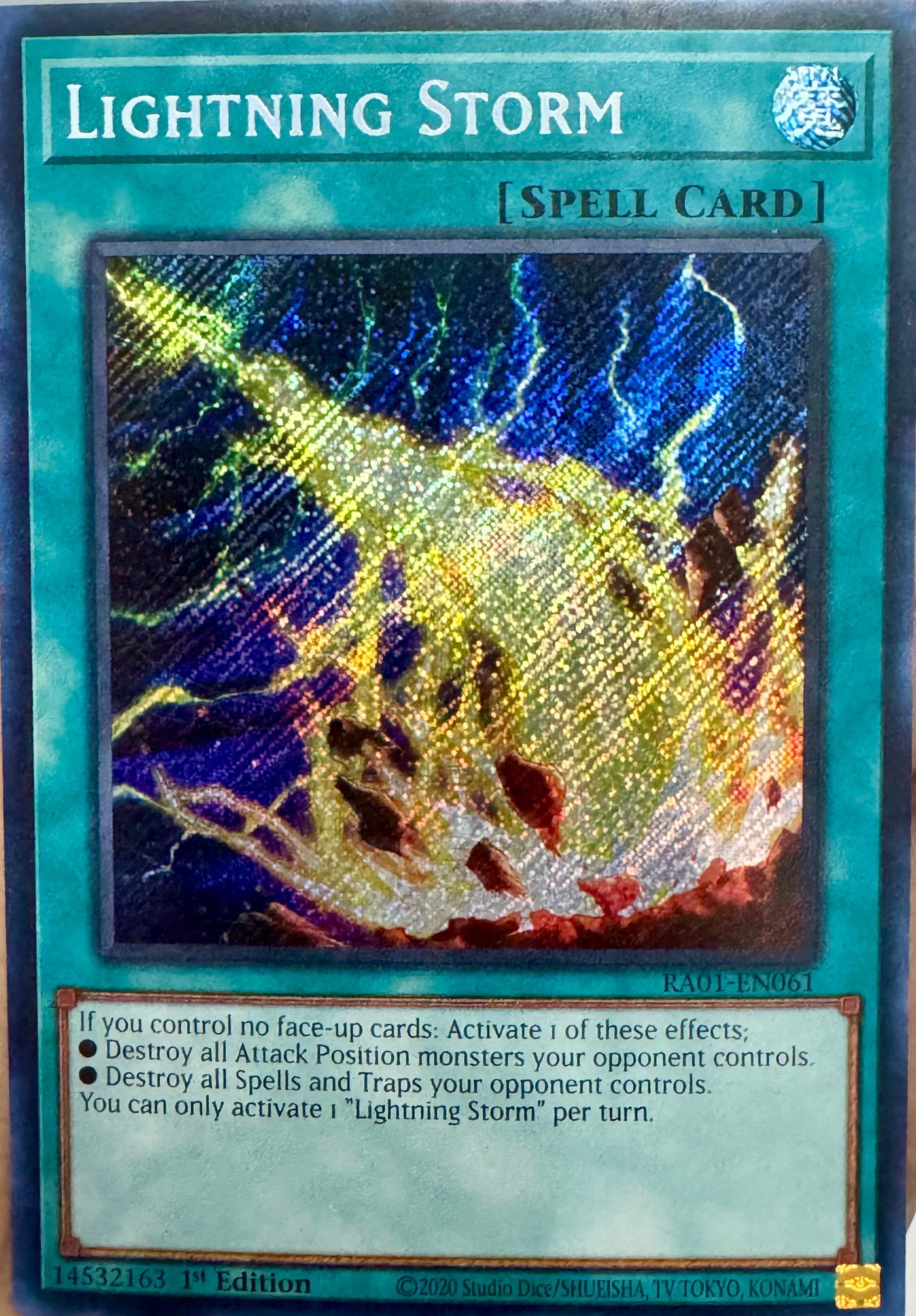 Yugioh! Lightning Storm Ra01-en061 Secret Rare 1st Edition