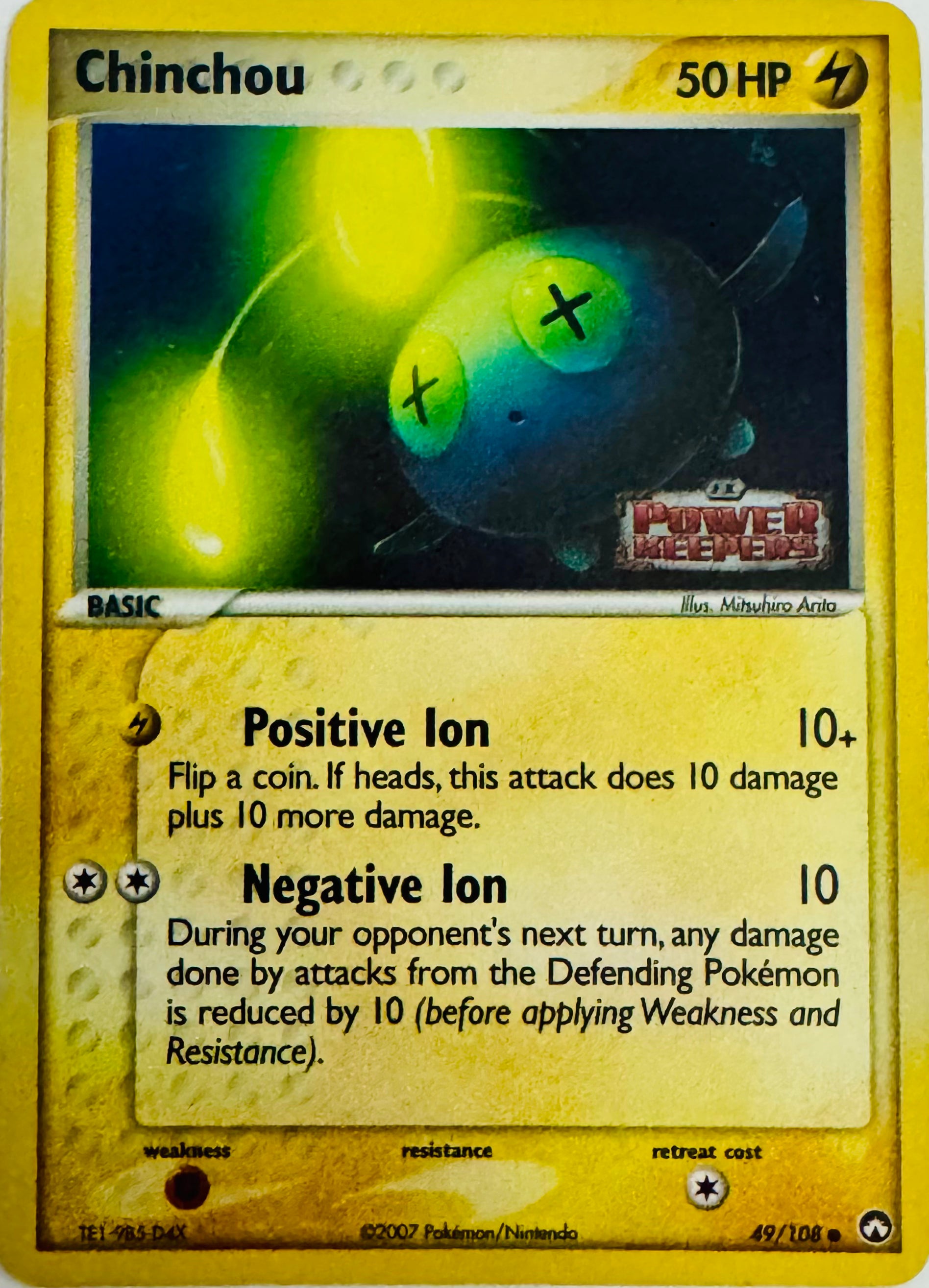Pokemon Tcg Chinchou 49/108 holo (Ex Power Keepers Stamped)
