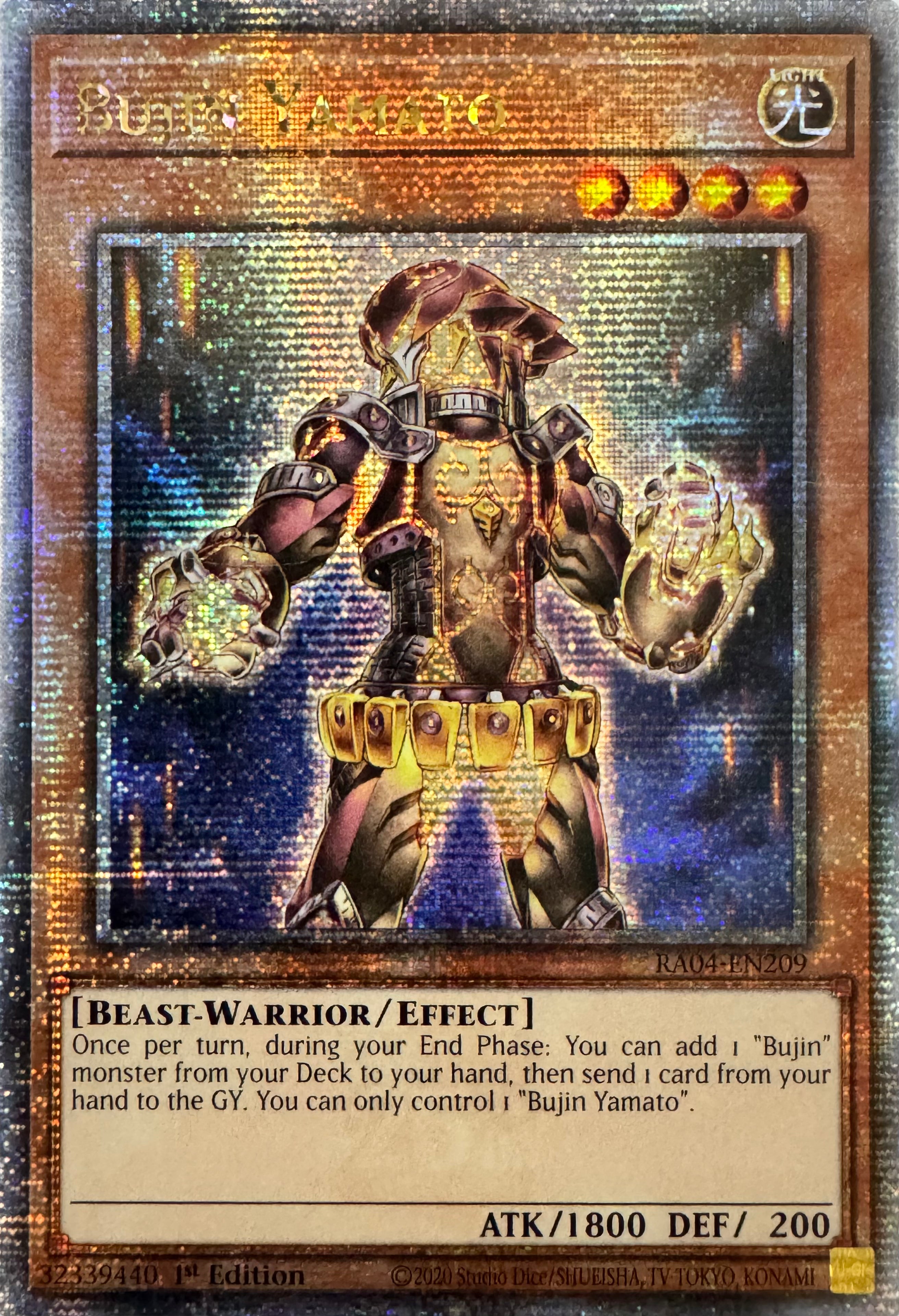 Yugioh! Bujin Yamato Ra04-en209 1st Edition Quarter