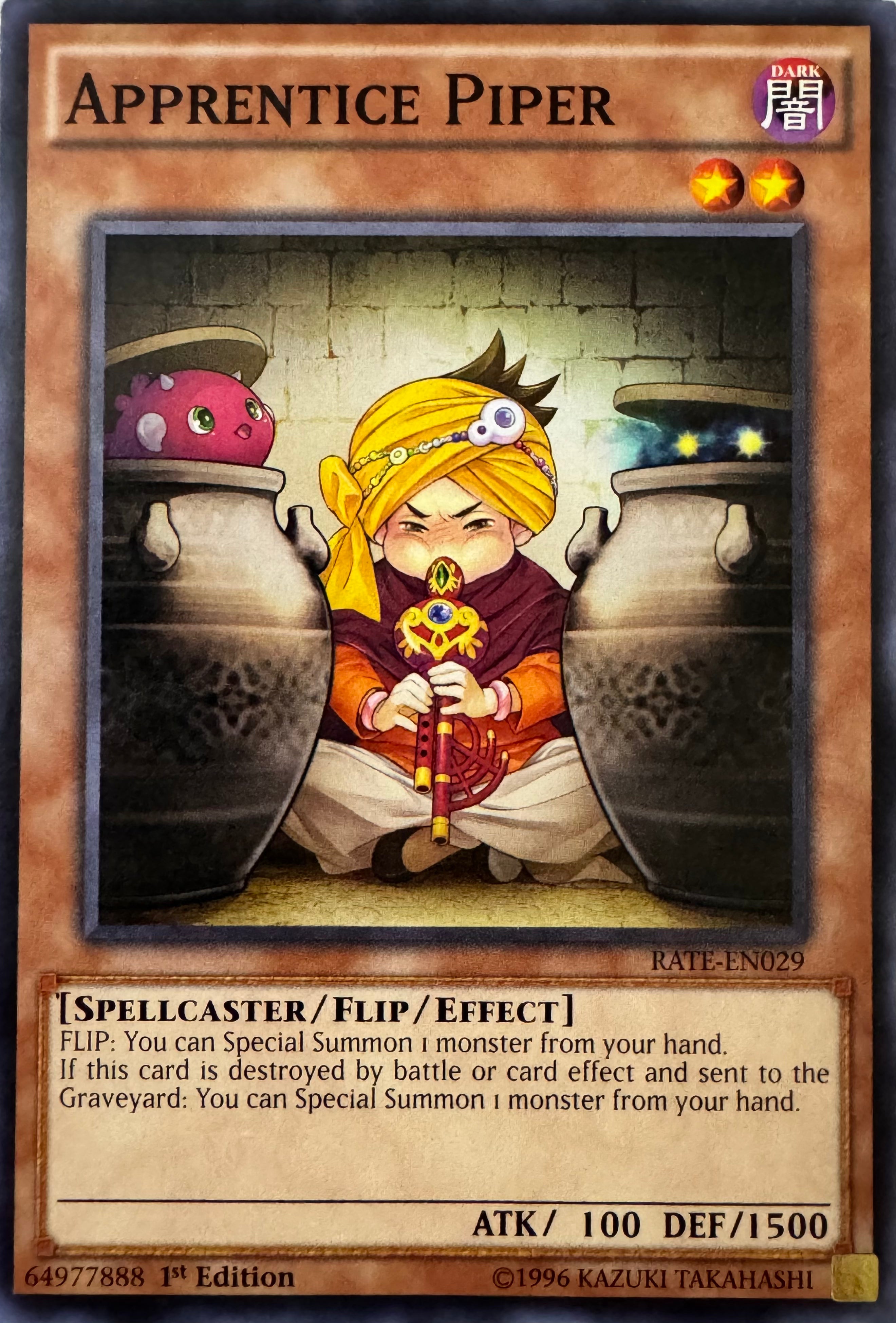 Yugioh! Apprentice Piper Rate-en029 1st Edition