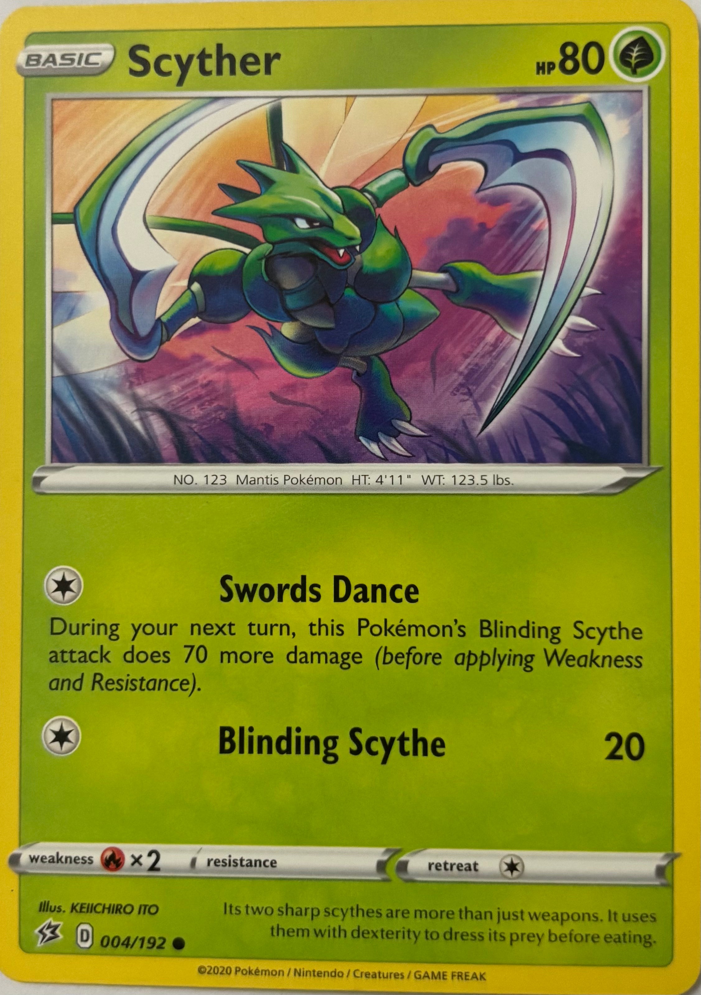 Pokemon Tcg Scyther 004/192
