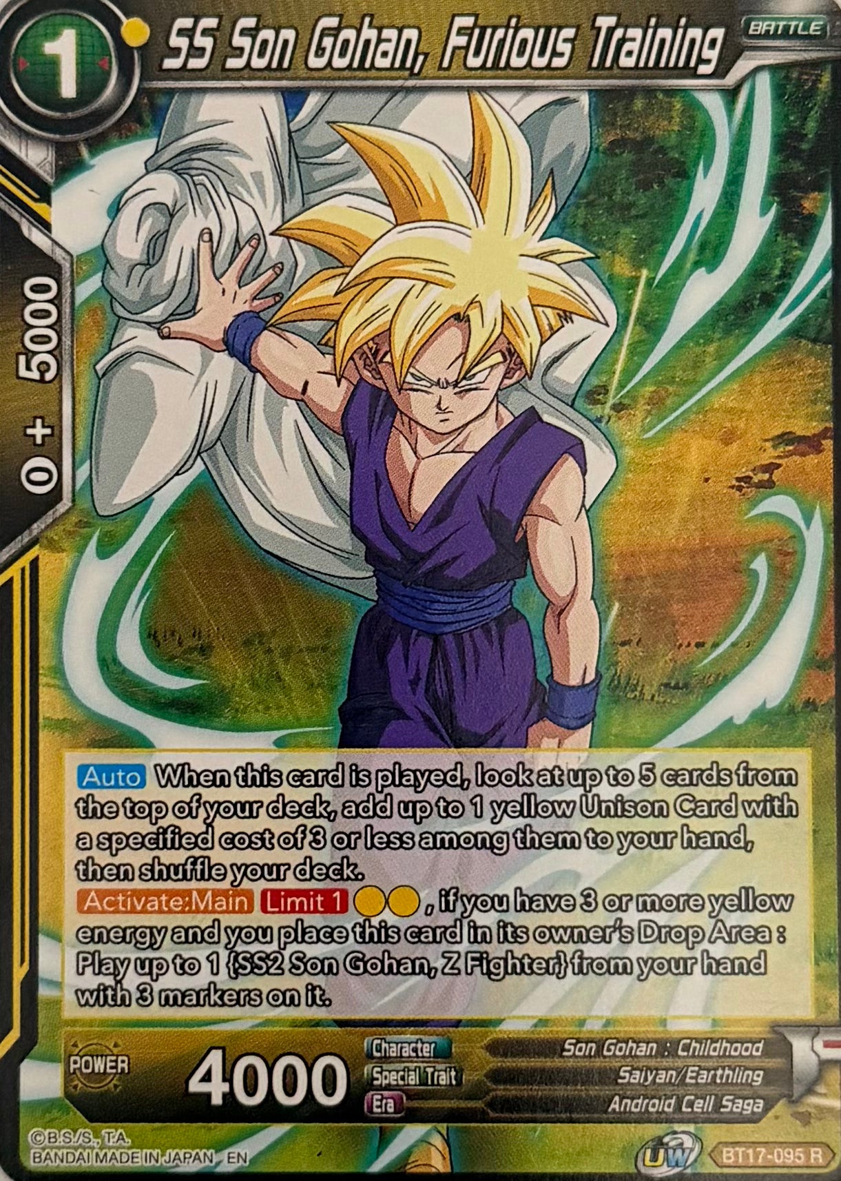 Dragon Ball Tcg SS Son Gohan, Furious Training BT17-095