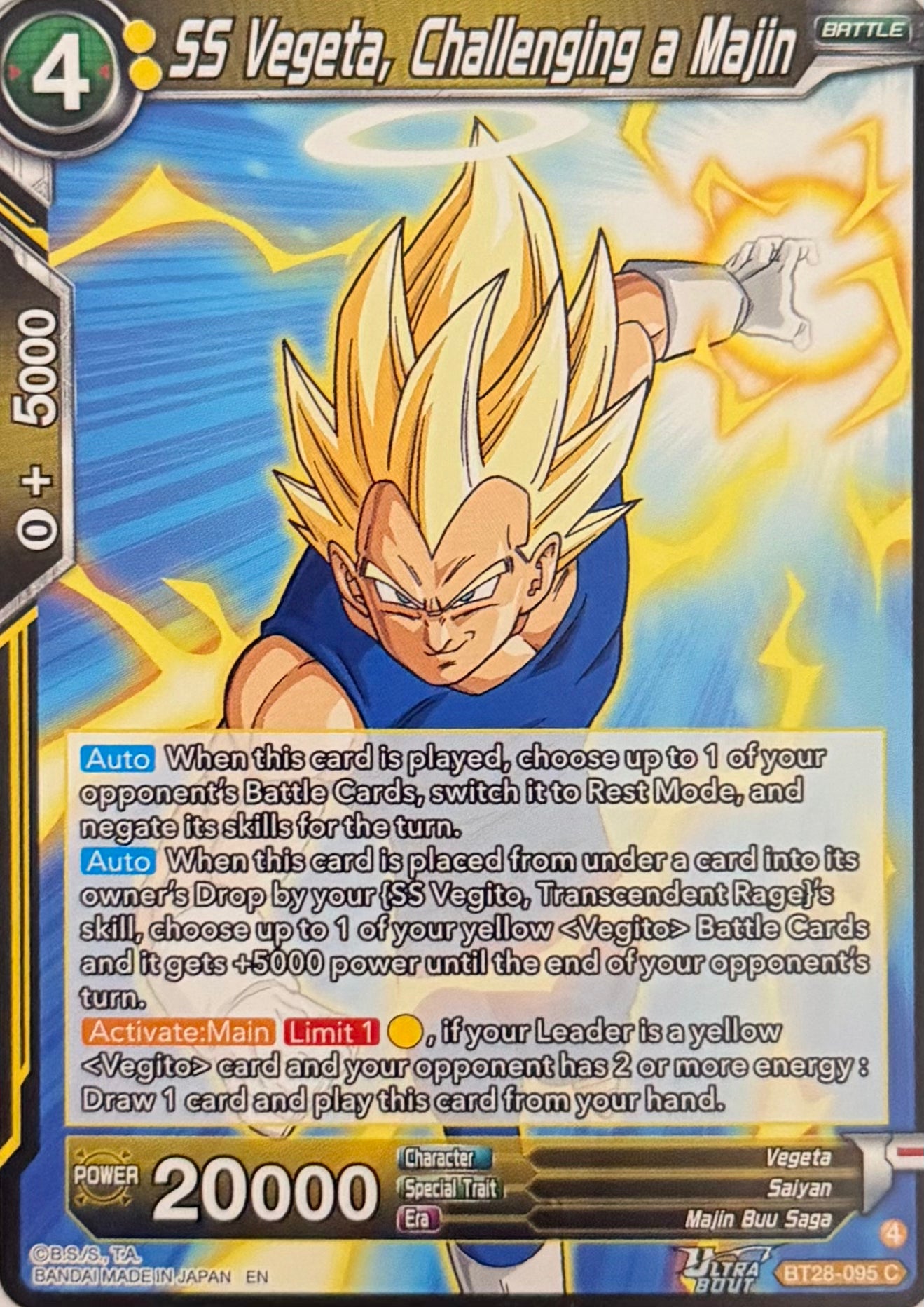 Dragon Ball Tcg SS Vegeta, Challenging A Majin BT28-095