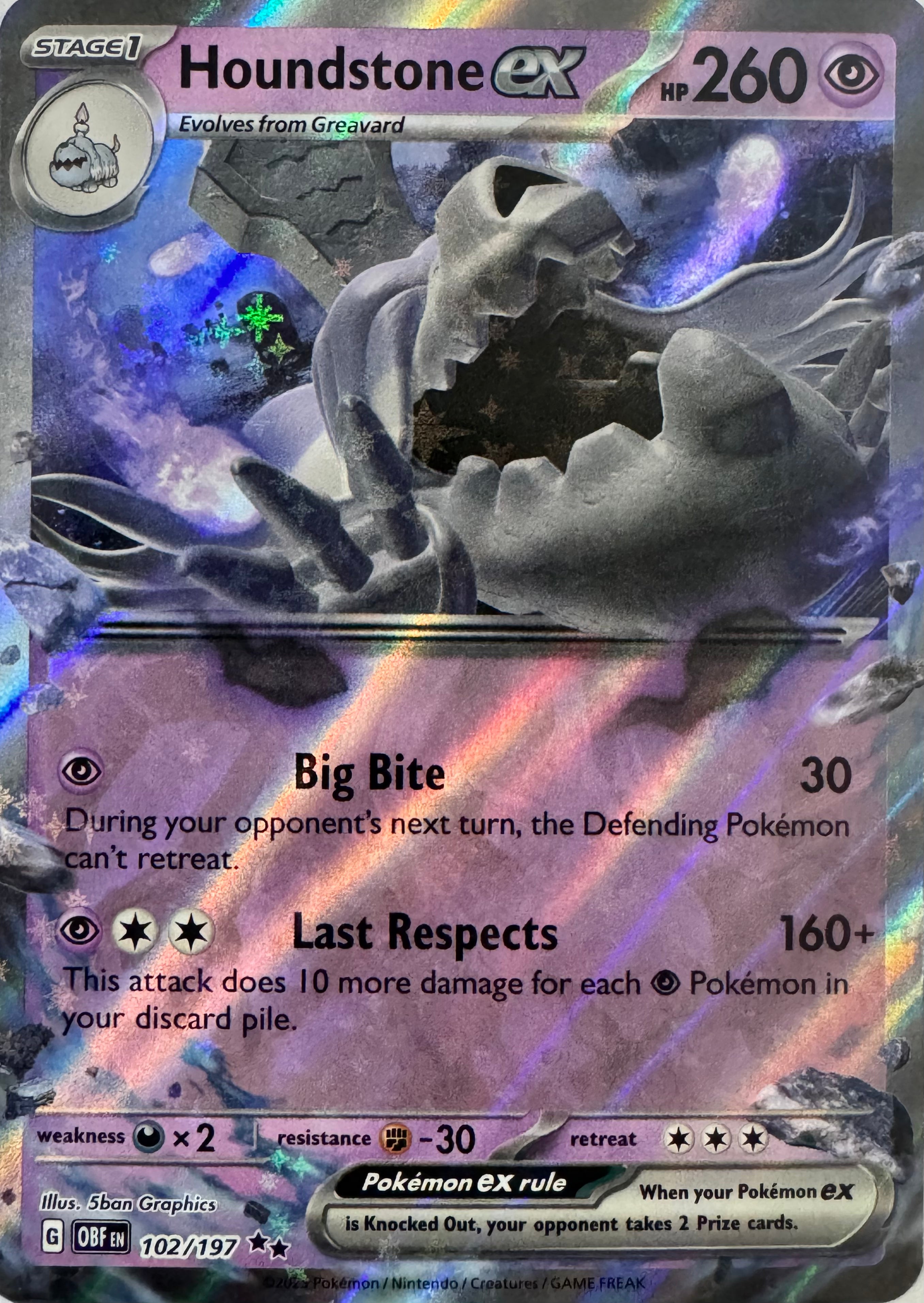 Pokemon Tcg Houndstone Ex 102/197