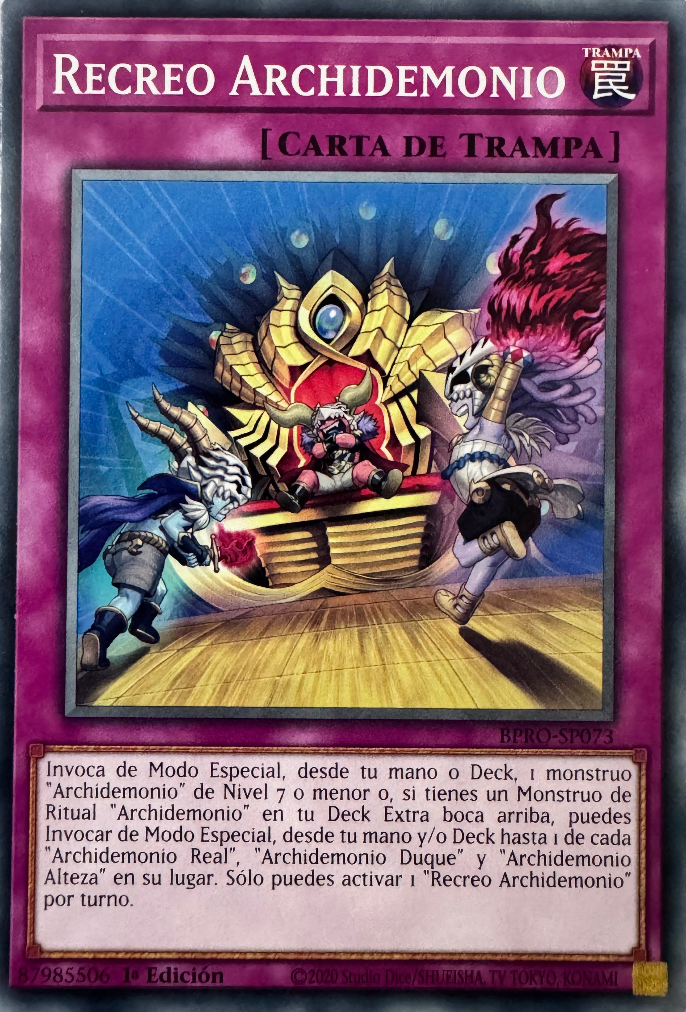 Yugioh! Recreo Archidemonio Bpro-sp073 1a Edición