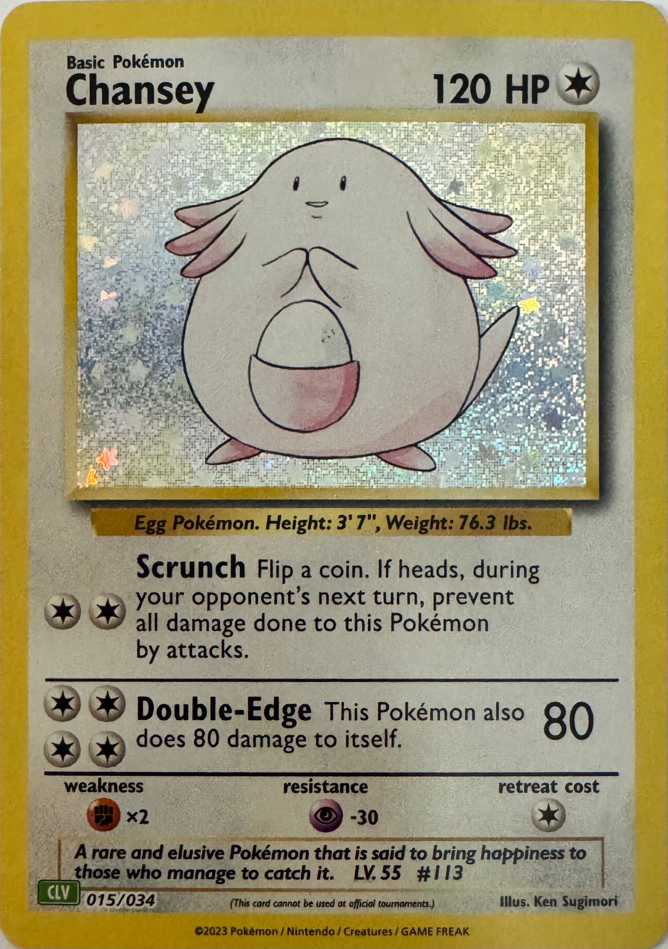Pokemon Tcg Chansey 015/034 Holo (CLV)