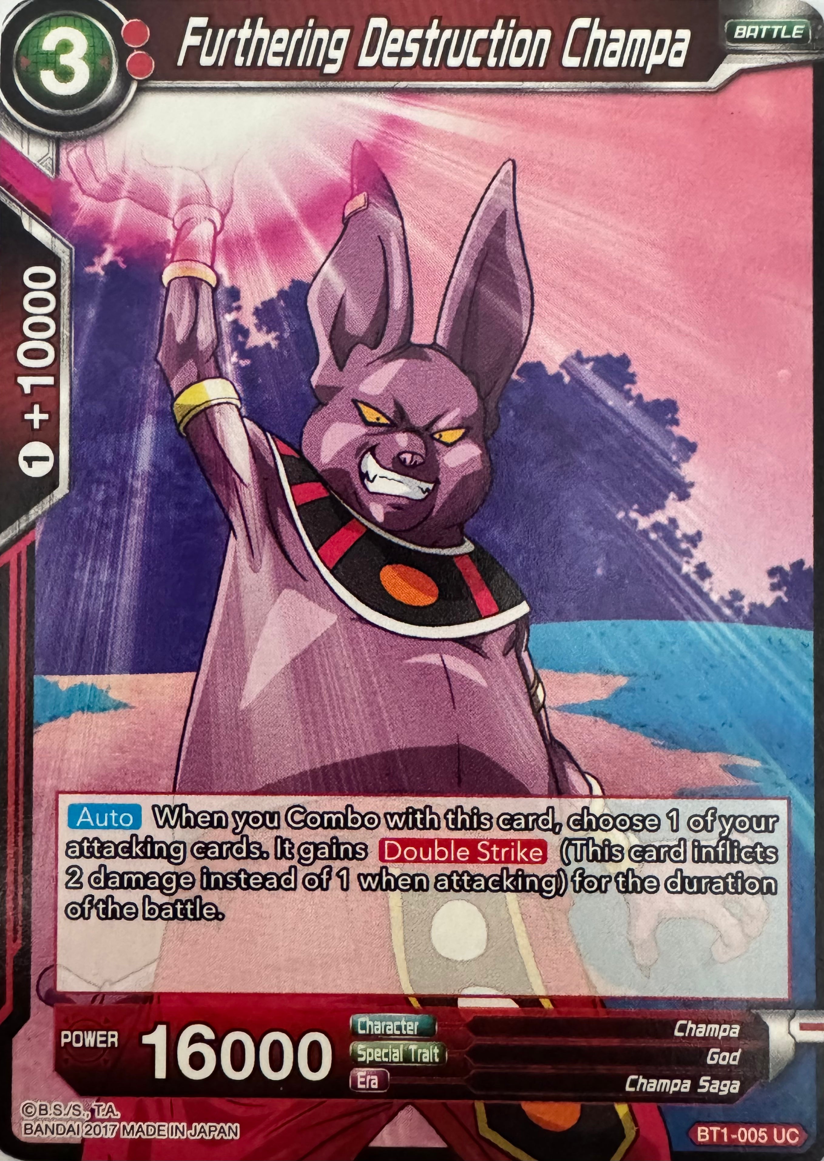 Dragon Ball Tcg Furthering Destruction Champa Bt1-005