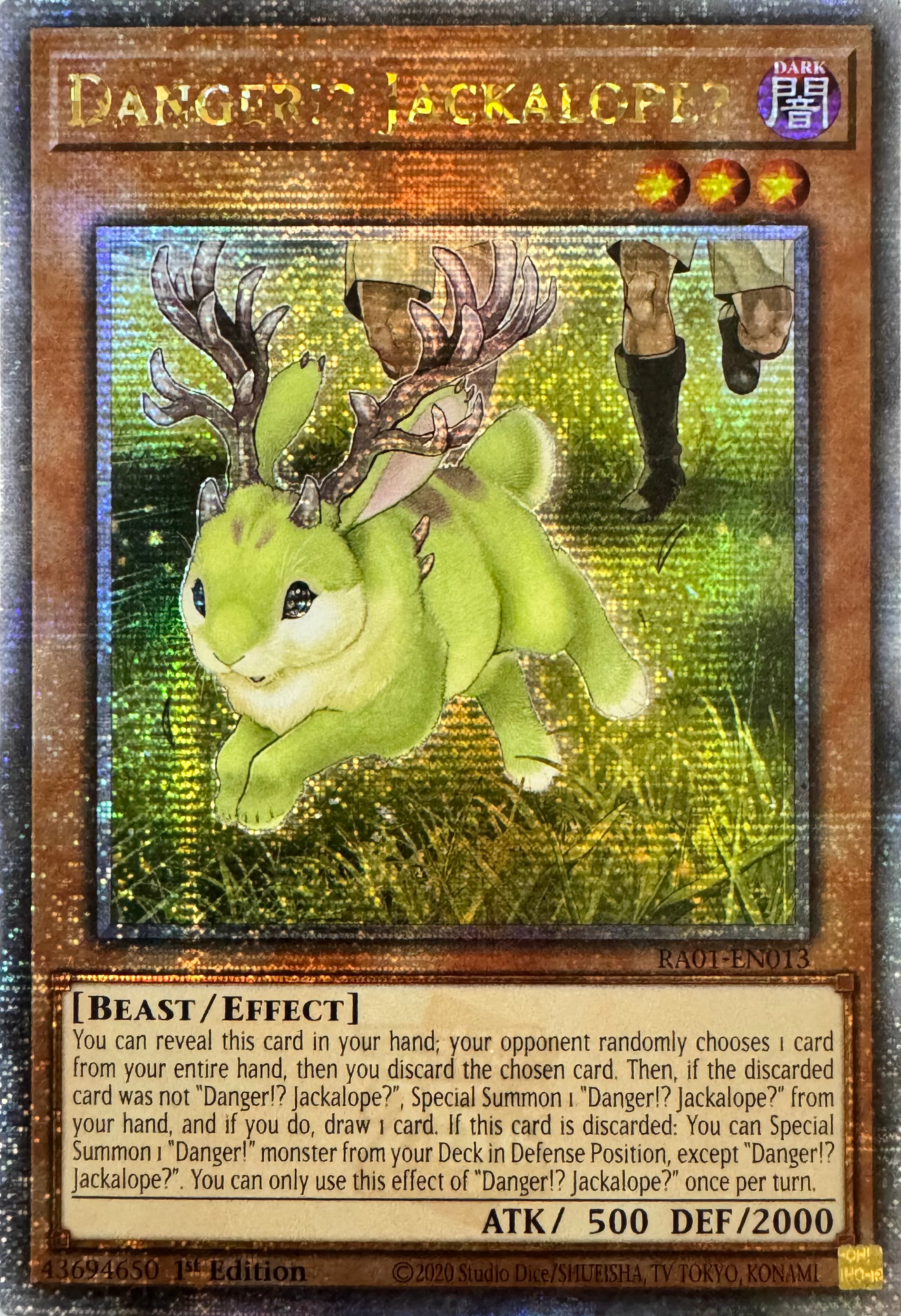 Yugioh! Danger!? Jacklope? Ra01-en013 1st Edition Quarter