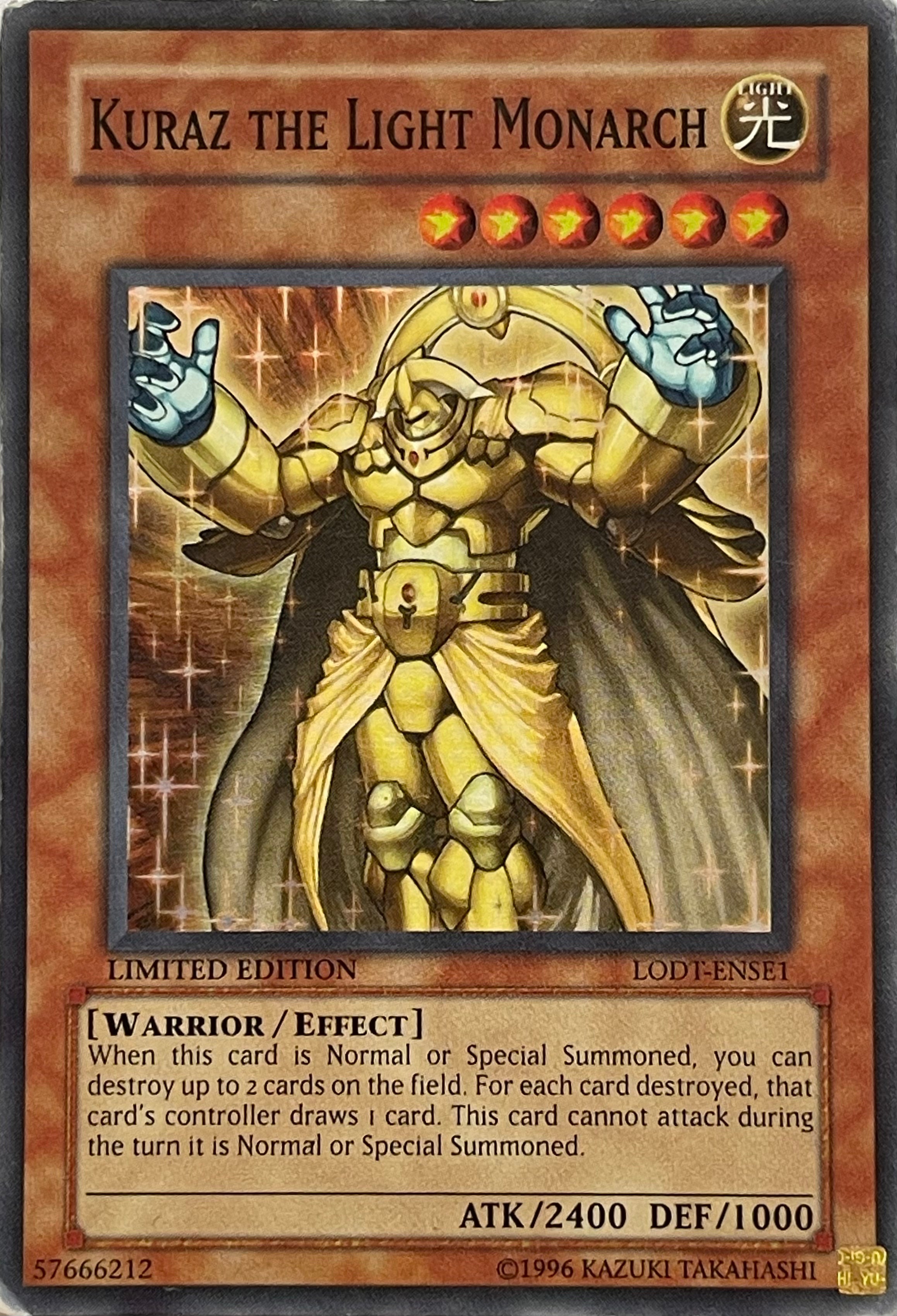 Yugioh! Kuraz the Light Monarch LODT-ENSE1 Limited Edition Super