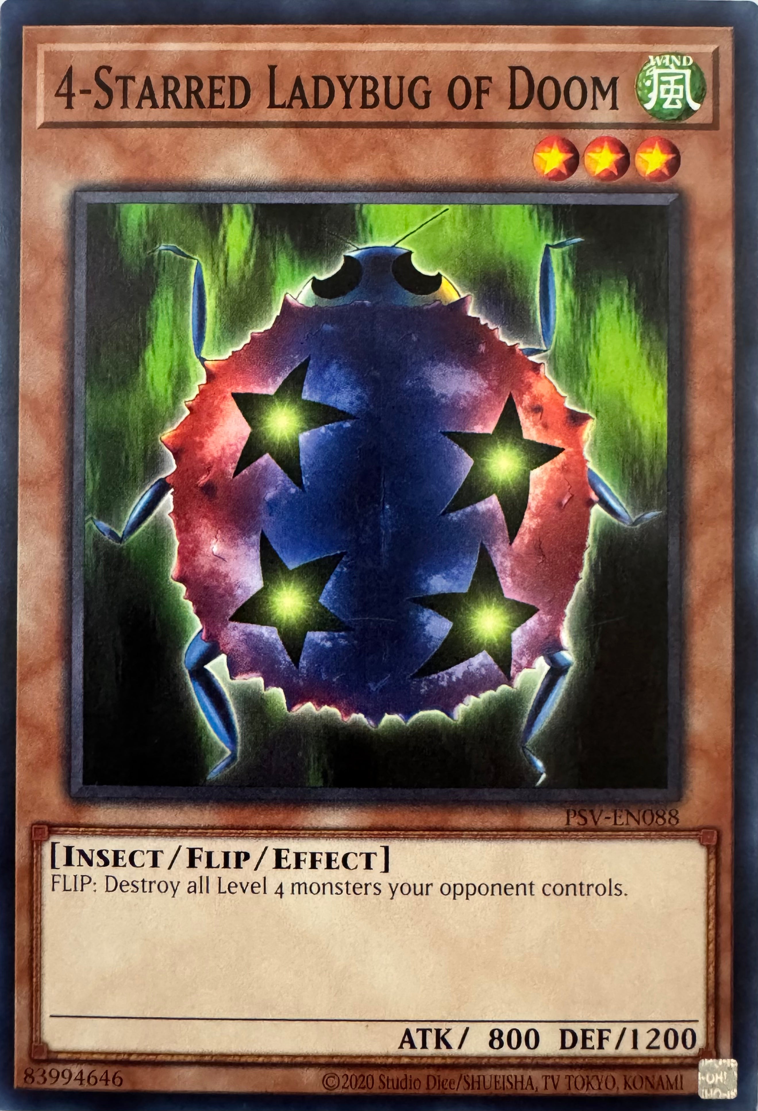 Yugioh! 4-Starred Ladybug Of Doom Psv-en088