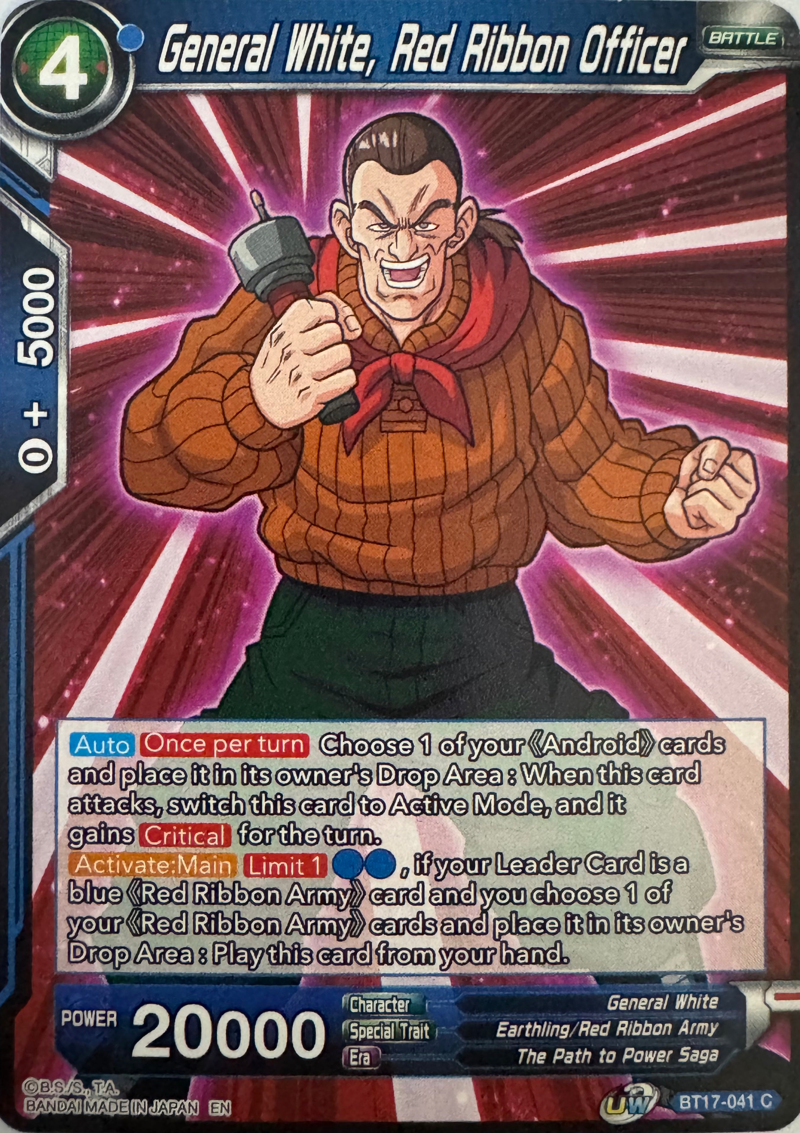 Dragon Ball Tcg General White, Red Ribbon Officer Bt17-041