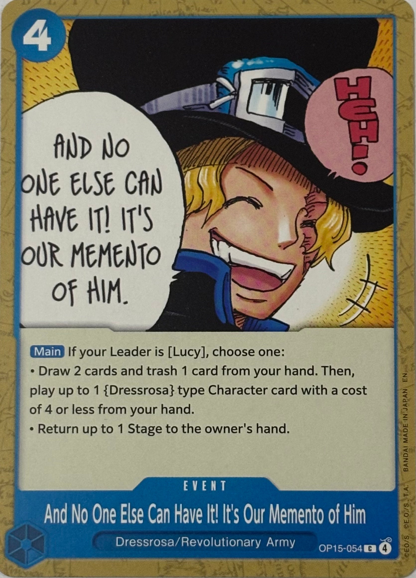 One Piece Tcg And No One Else Can Have It! It’s Our Memento Of Him Op15-054
