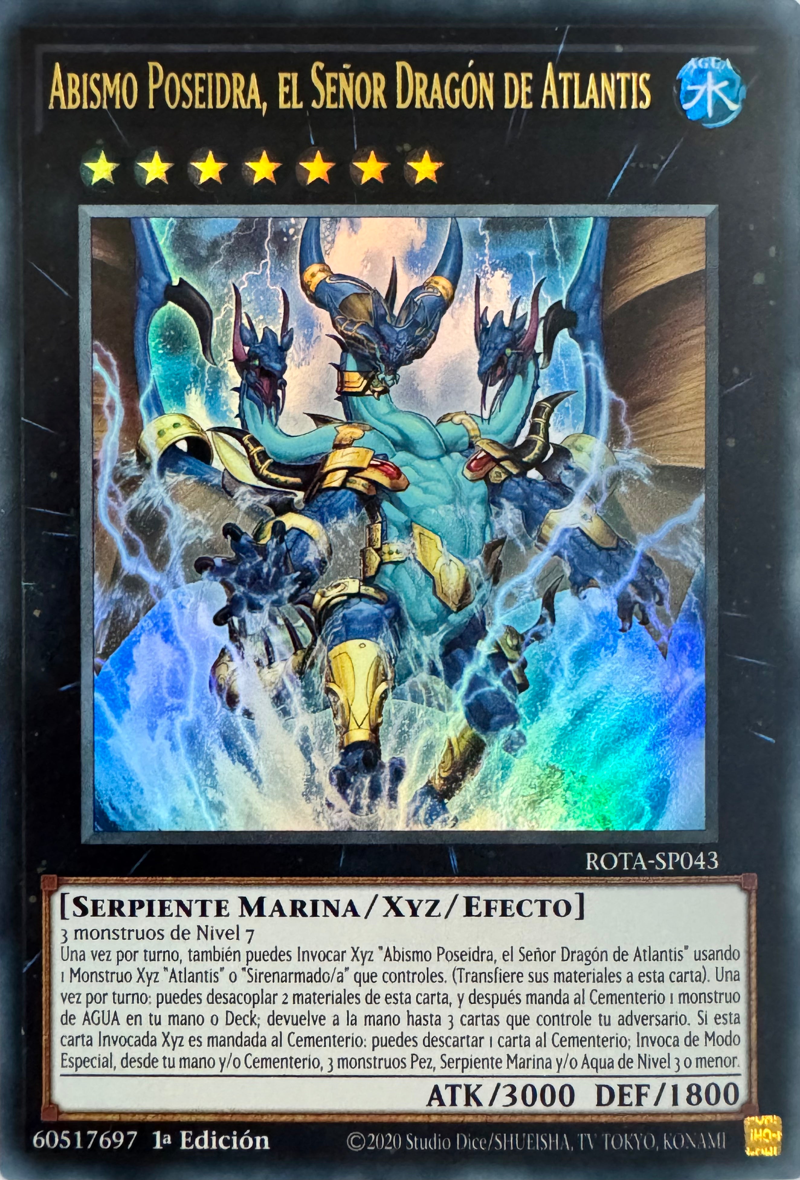 Yugioh! Abismo Poseidra, El Señor Dragon De Atlantis Rota-sp043 1a Edición Ultra