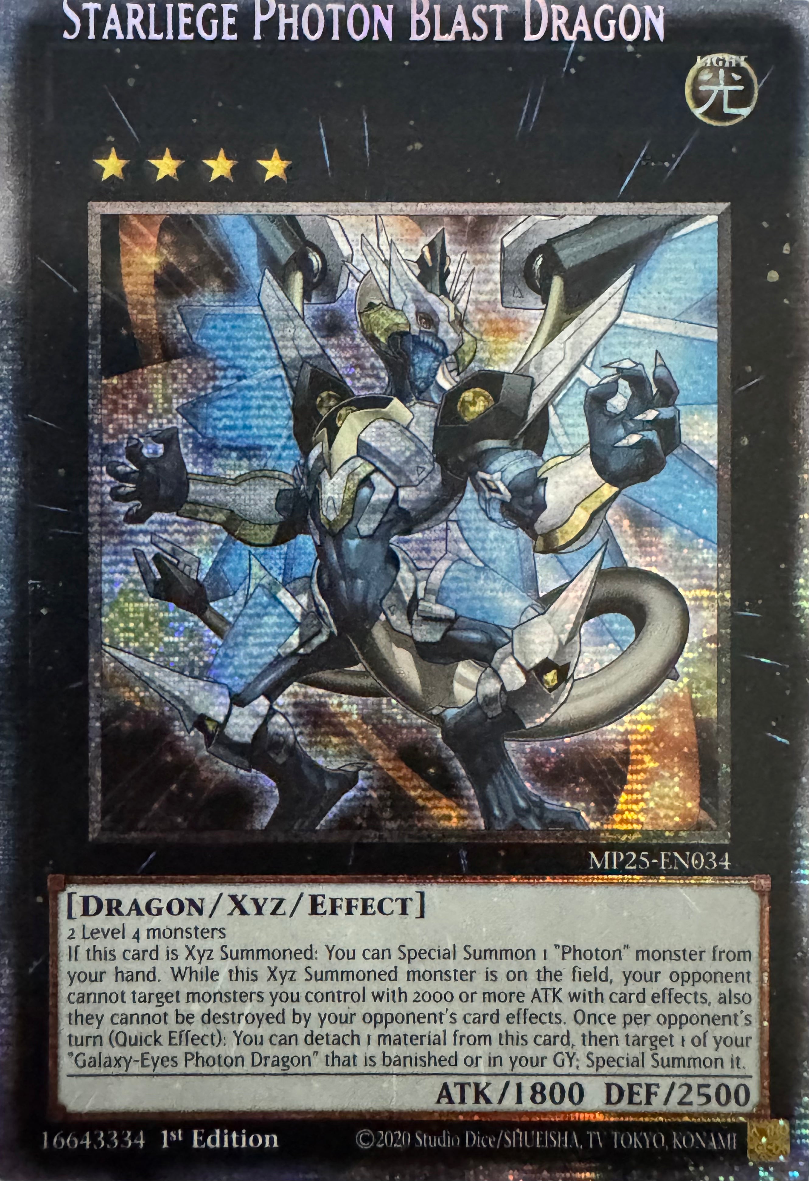 Yugioh! Starliege Photon Blast Dragon Mp25-en034 1st Edition Starlight (Missprint)