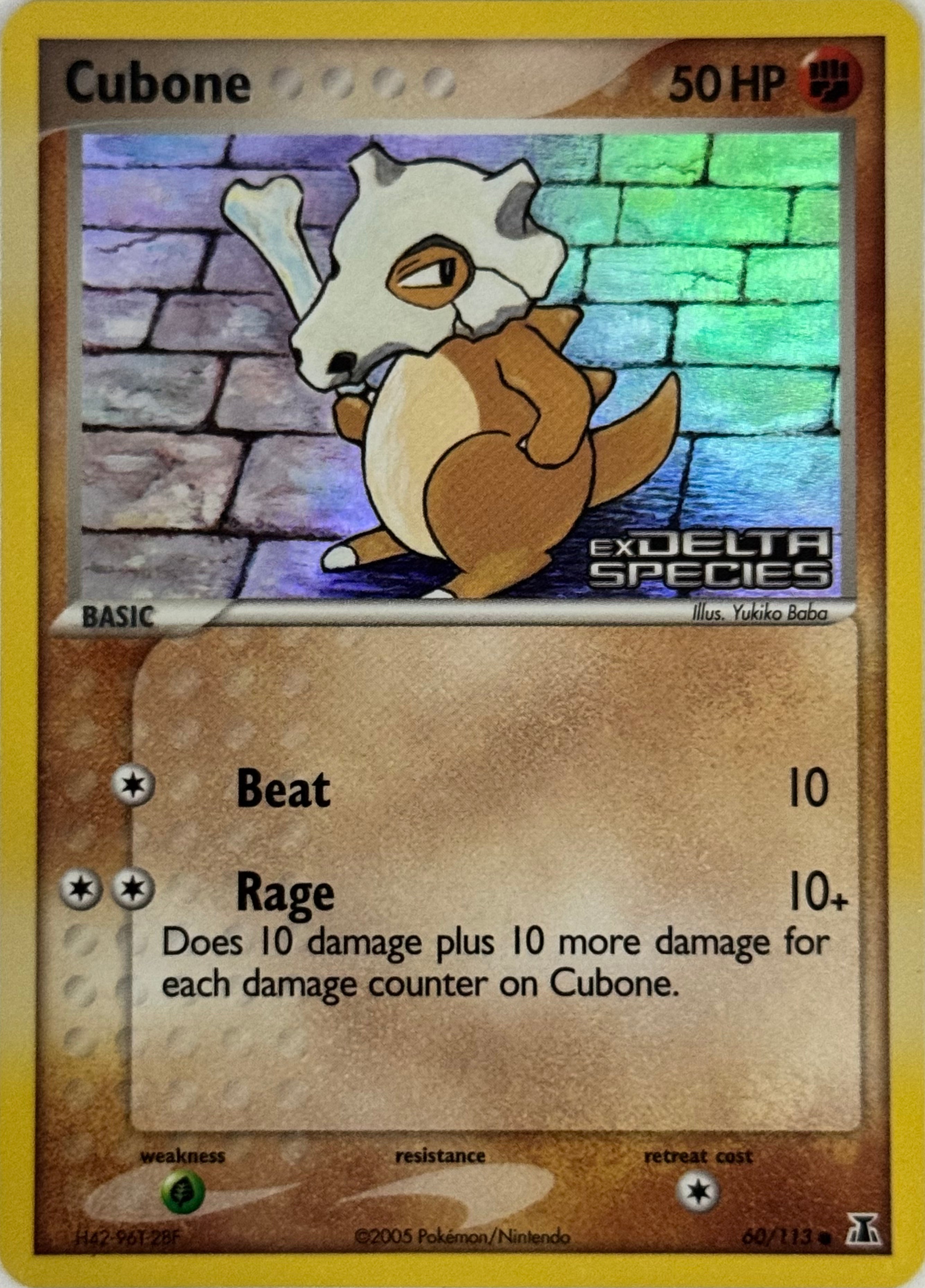Pokemon Tcg Cubone 60/113 ex Delta Species Reverse