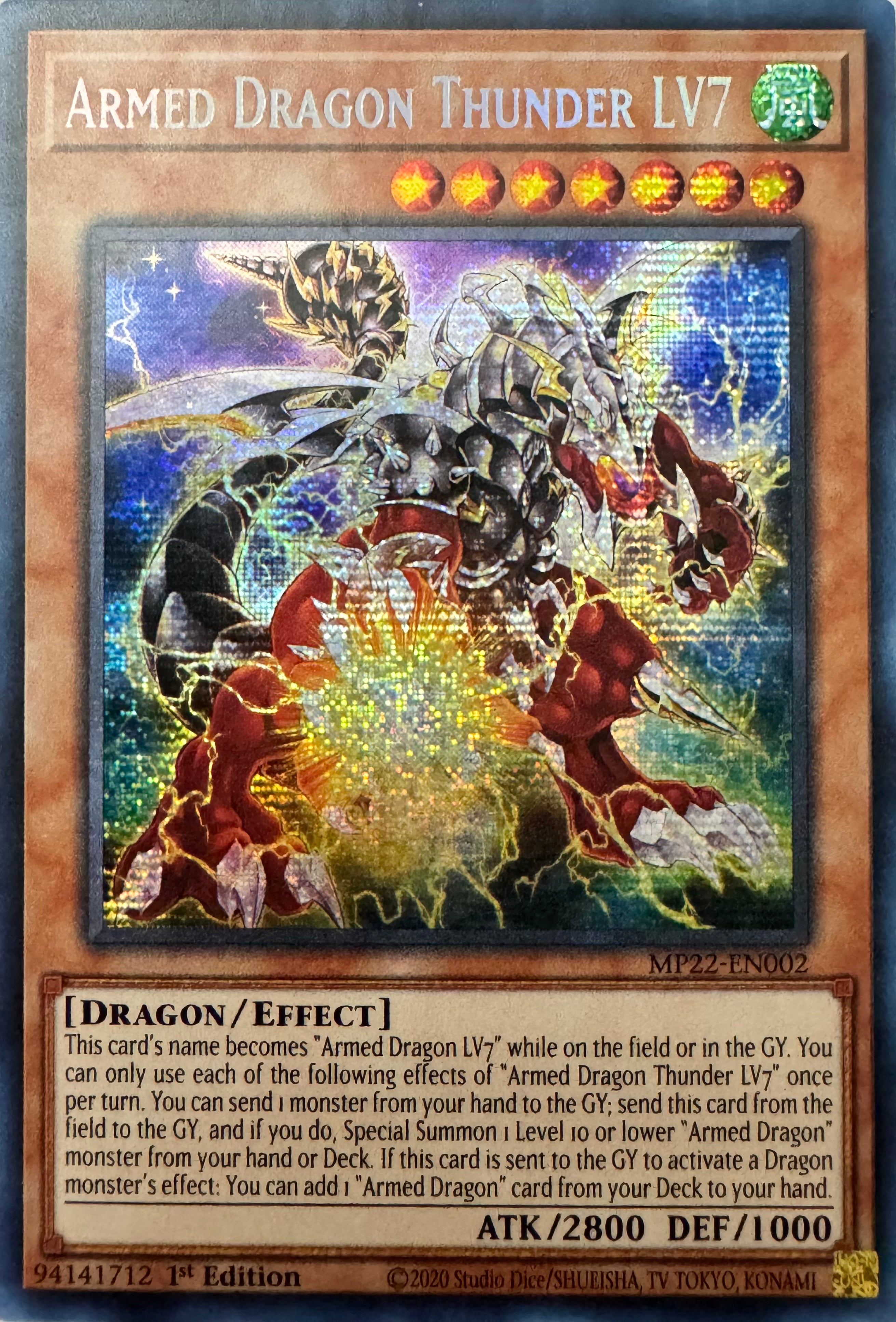 Yugioh! Armed Dragon Thunder Lv7 Mp22-en002 1st Edition Prismatic