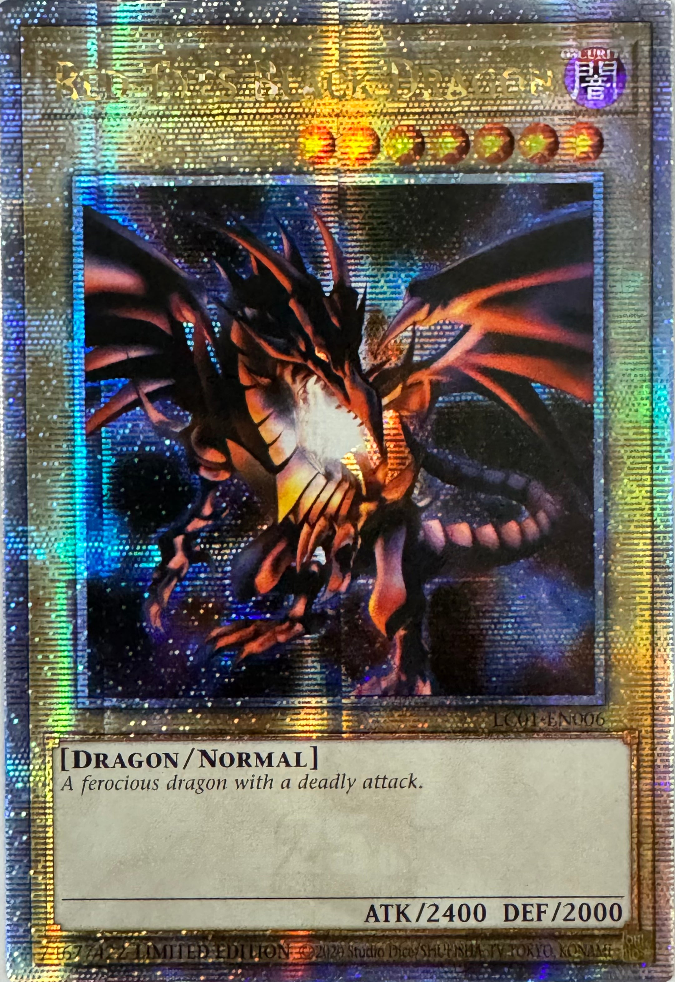 Yugioh! Red-eyes Black Dragon Lc01-en006 Limited Edition Quarter