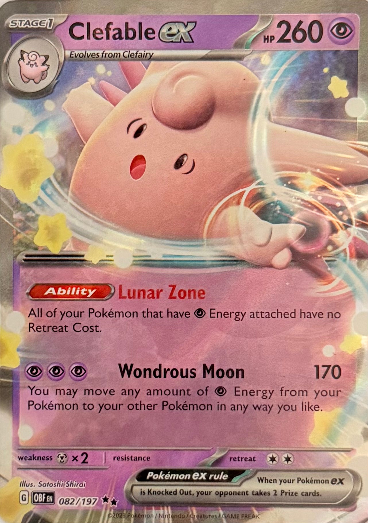 Pokemon Tcg Clefable Ex 082/197