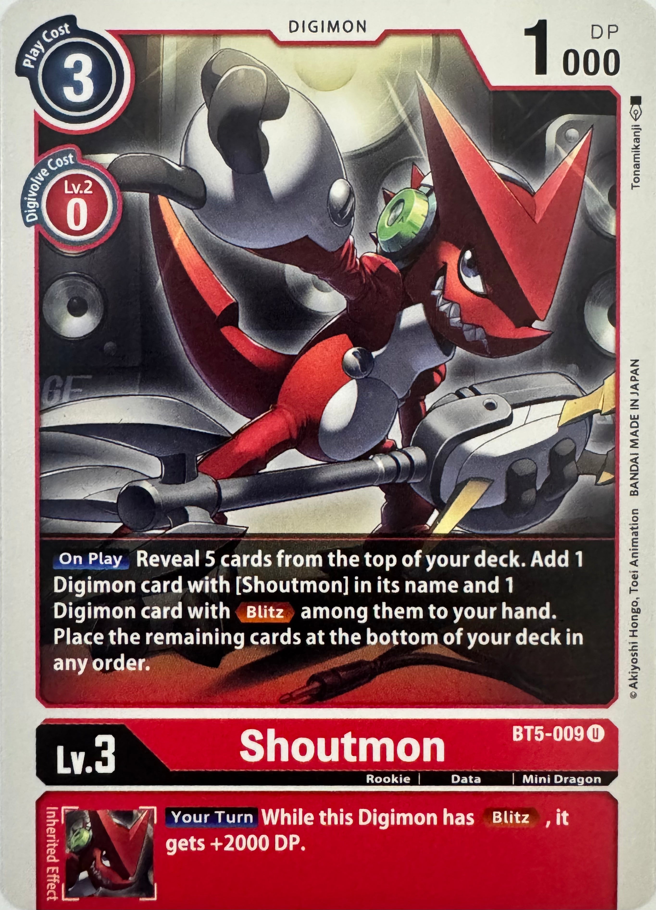 Digimon Tcg Shoutmon Bt5-009