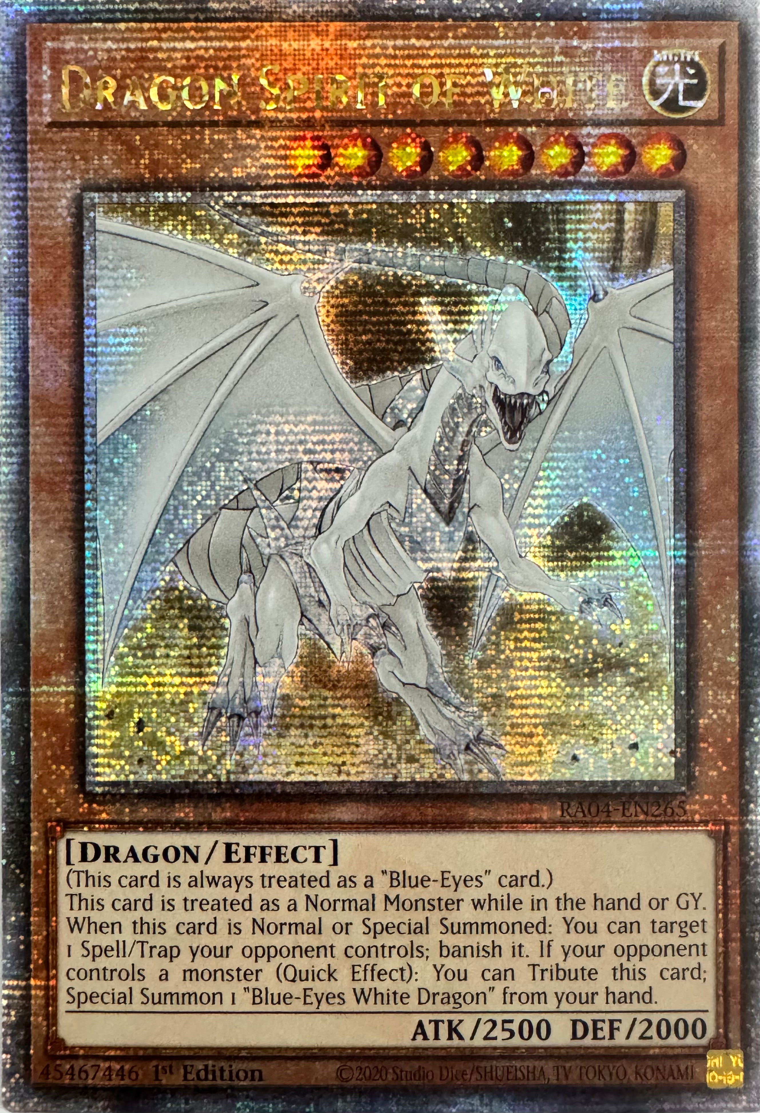 Yugioh! Dragon Spirit Of White Ra04-en265 1st Edition Quarter
