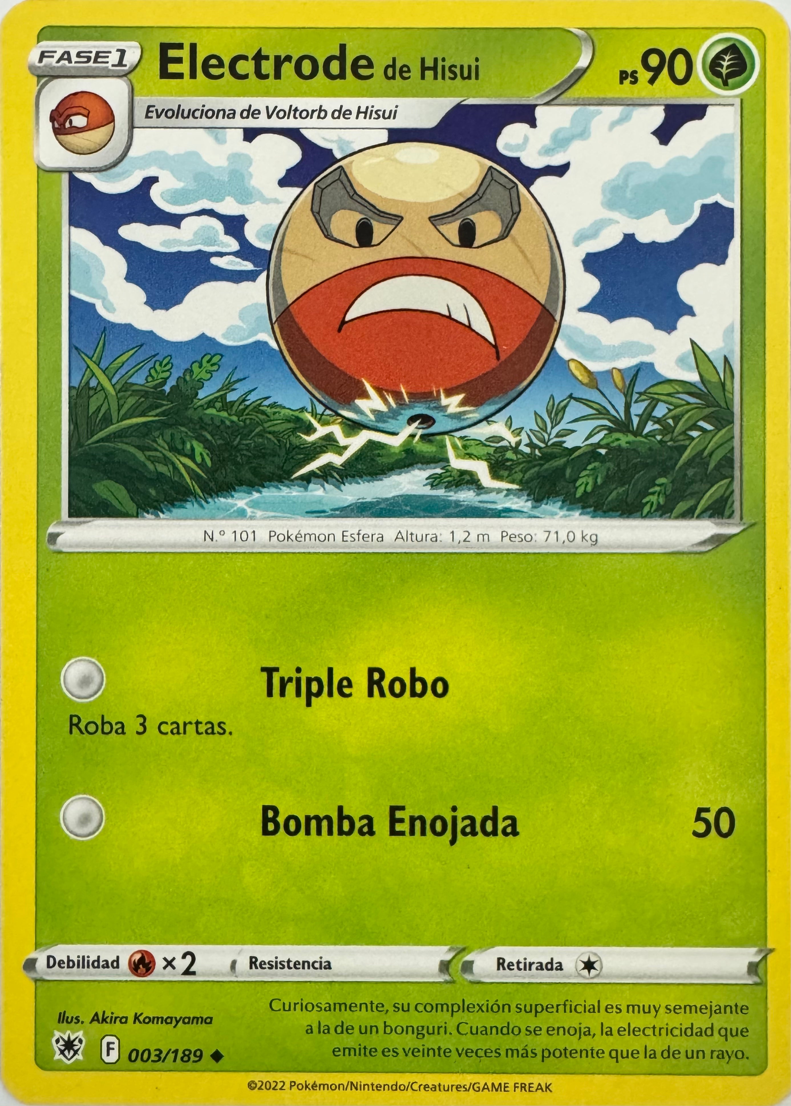 Pokemon Tcg Electrode De Hisui 003/189 (Español)