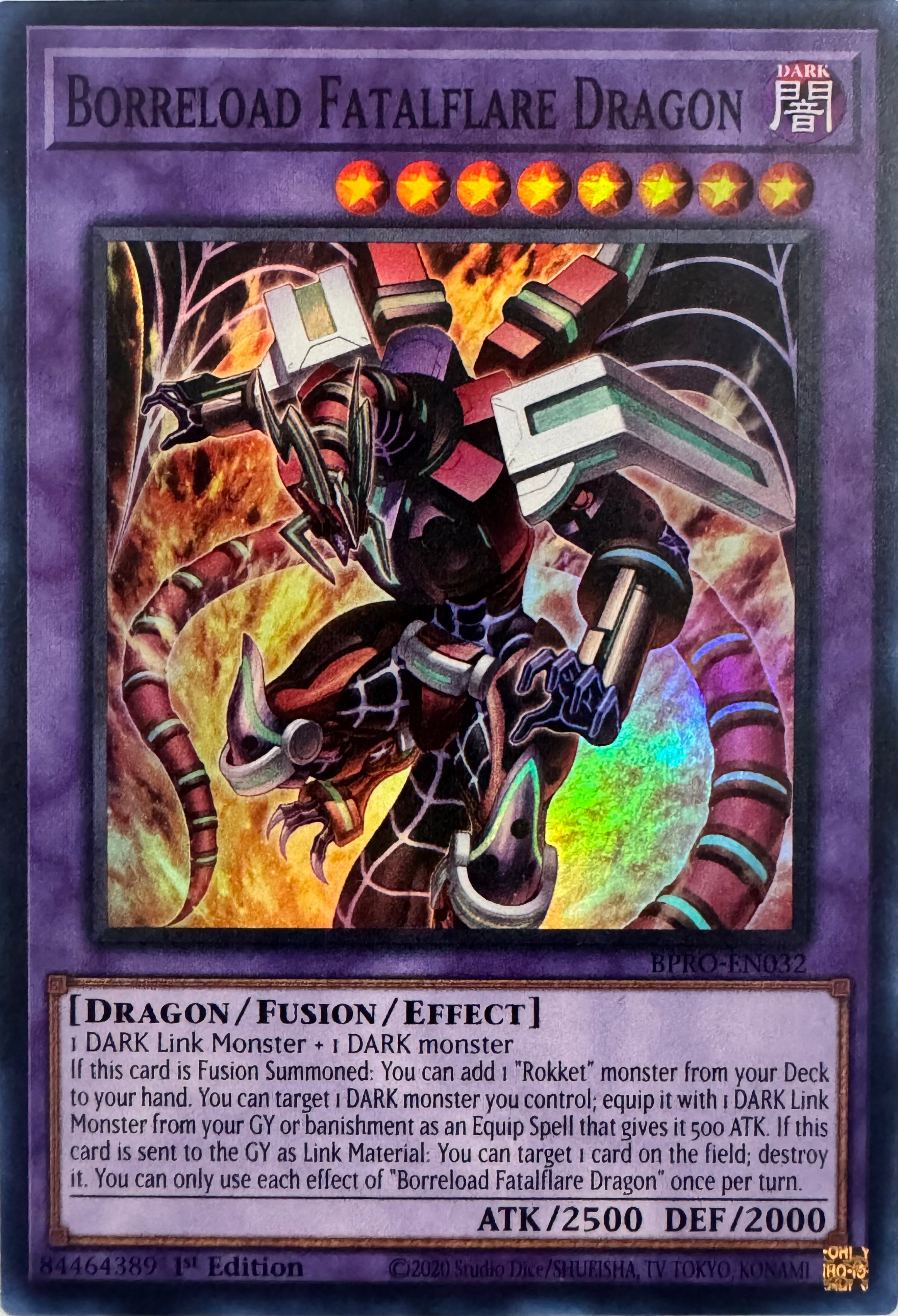Yugioh! Borreload Fatalflare Dragon Bpro-en032 1st Edition Super