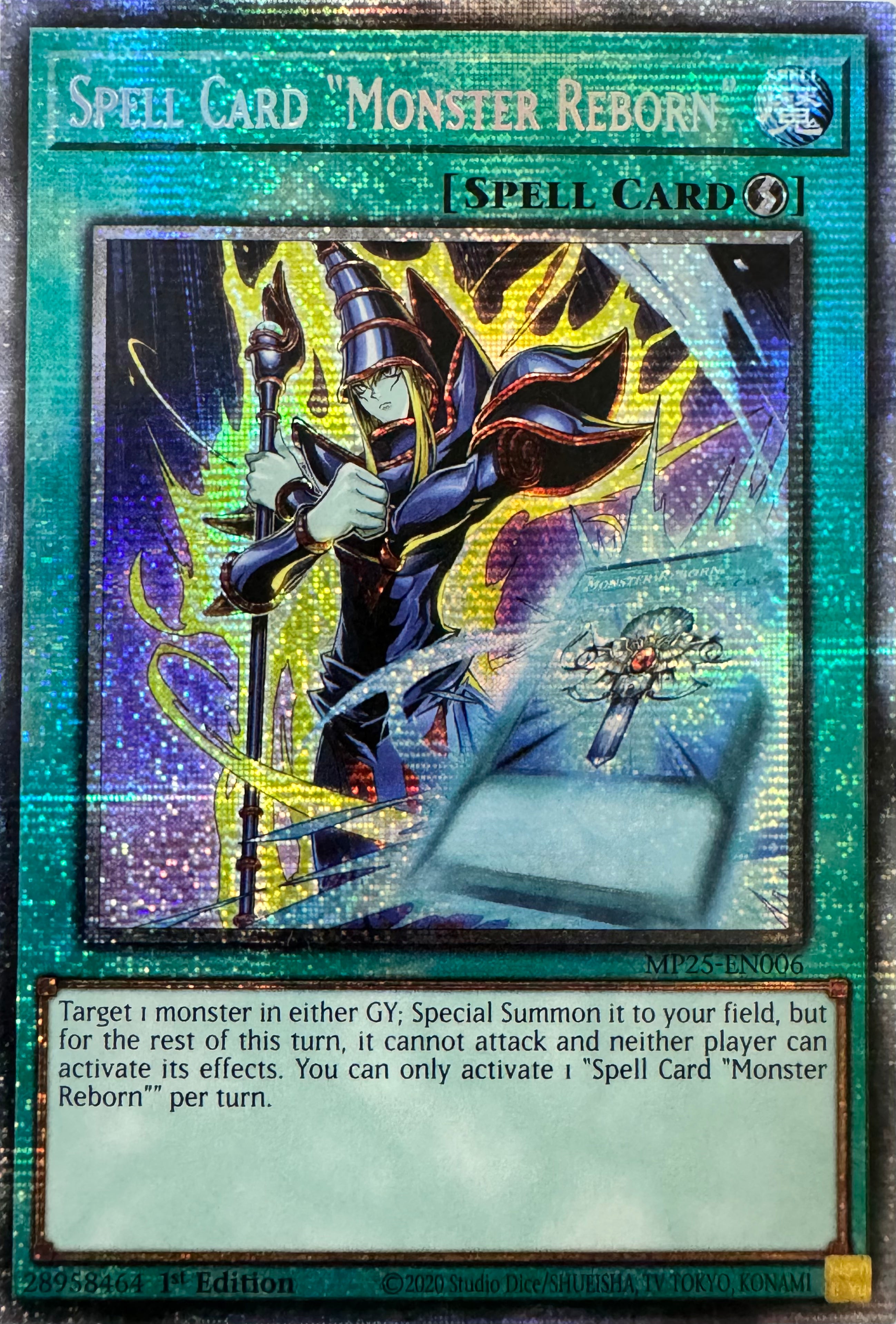 Yugioh! Spell Card “Monster Reborn” Mp25-en006 1st Edition Starlight