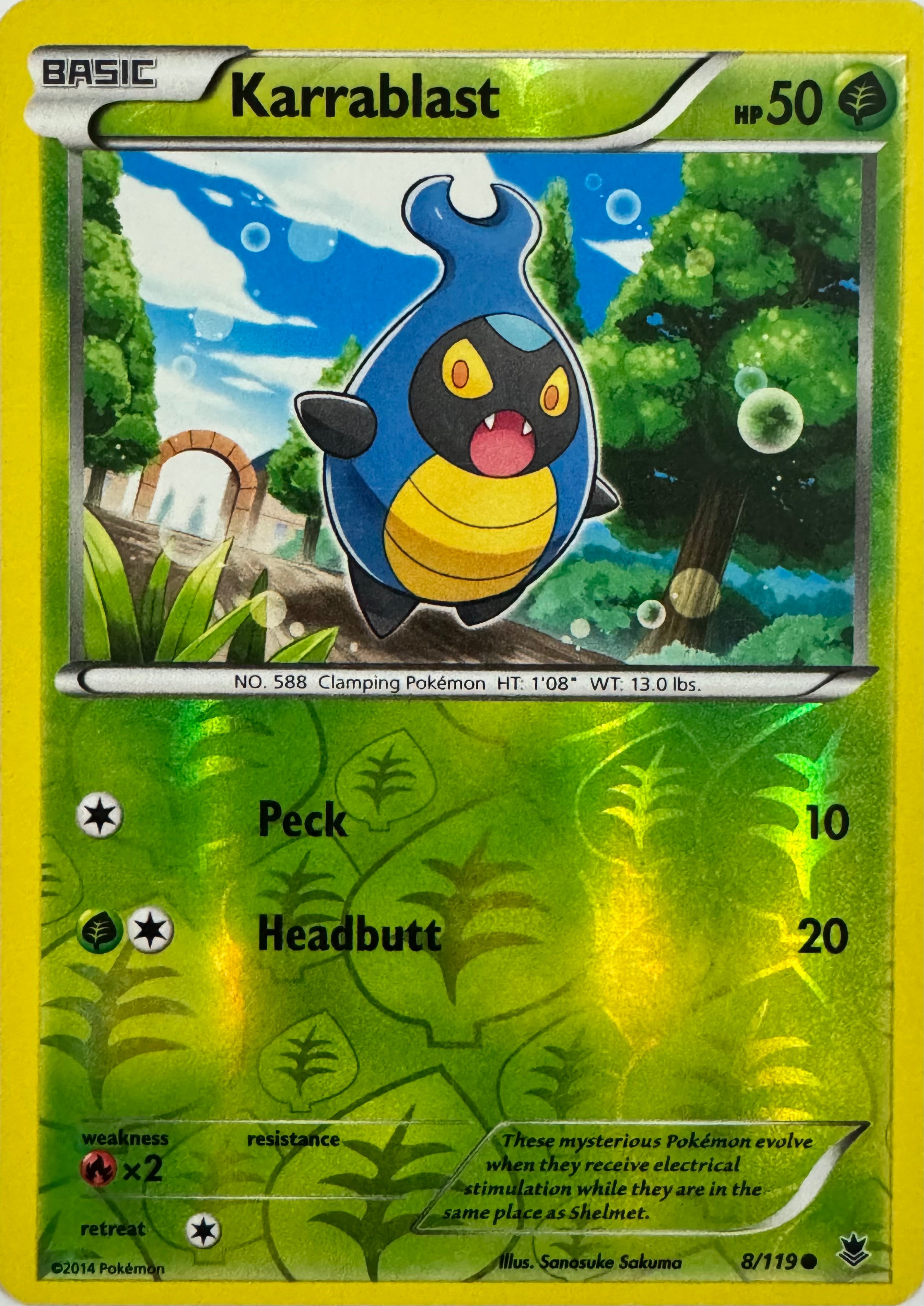 Pokemon Tcg Karrablast 8/119 Reverse