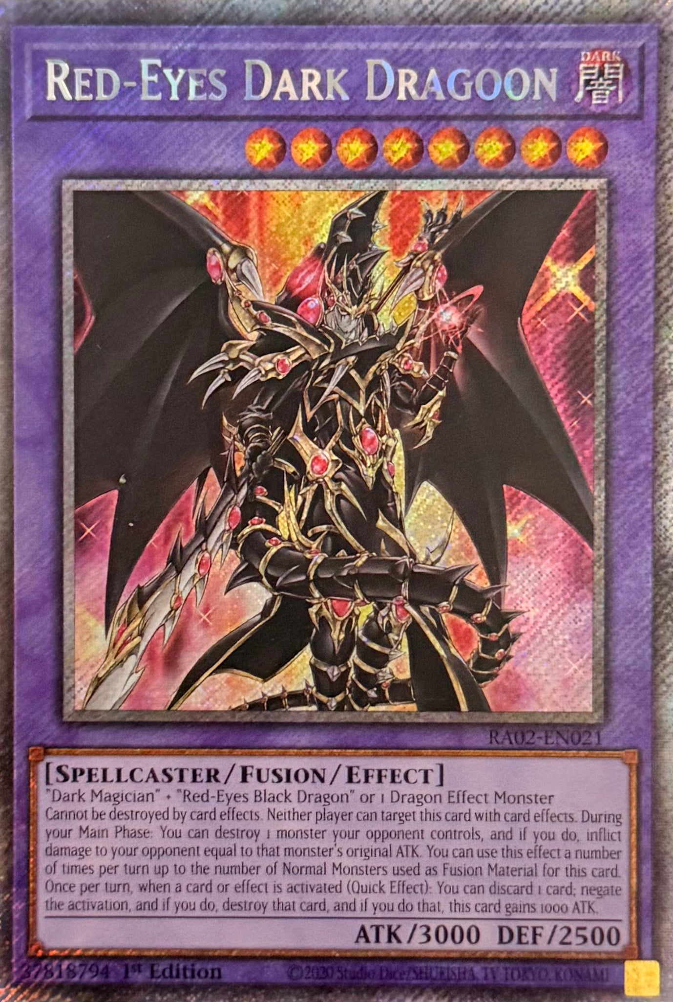 Yugioh! Red- Eyes Dark Dragoon RA02-EN021 Platinum