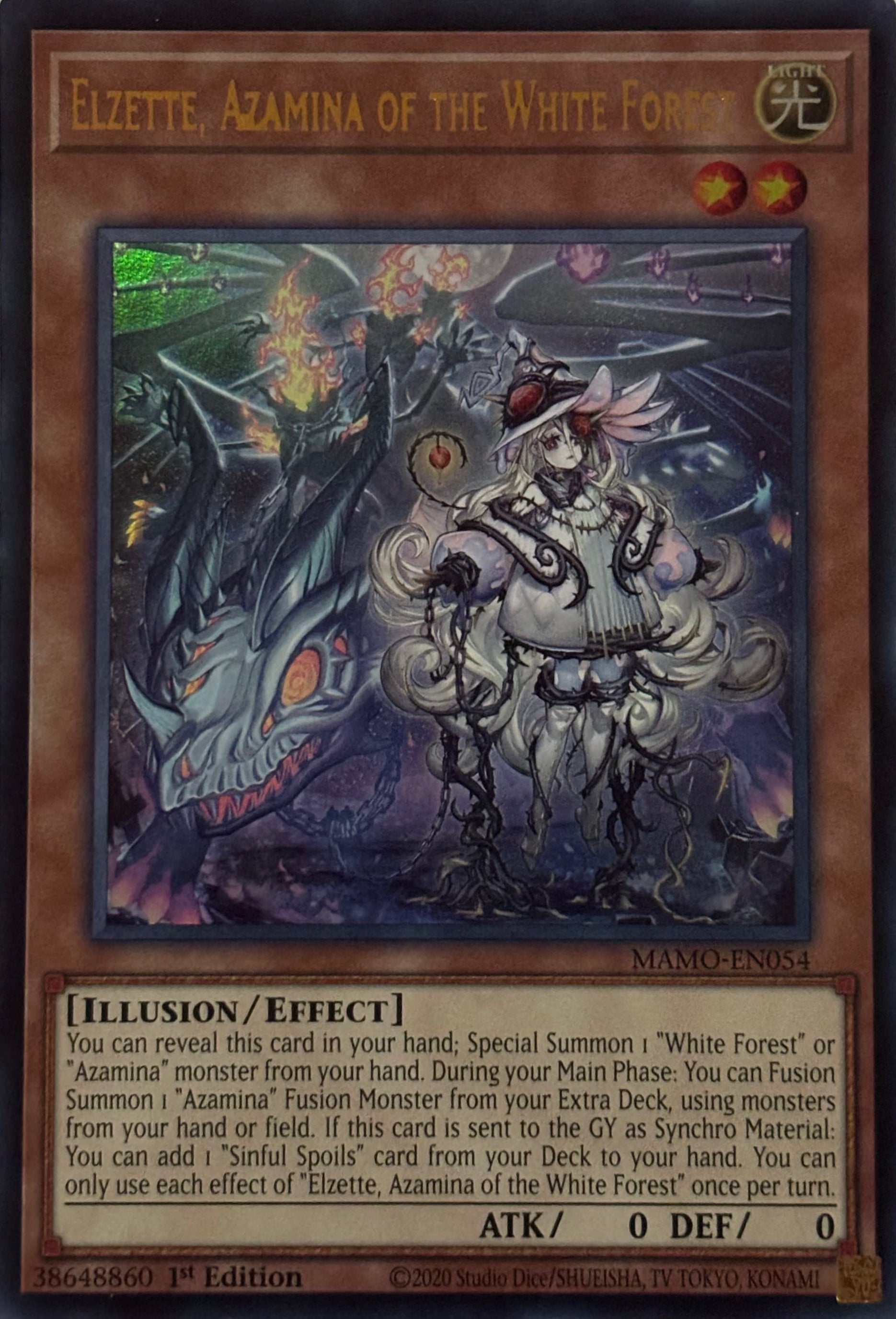 Yugioh! Elzette, Azamina of the White Forest MAMO-EN054 1st Edition Ultra