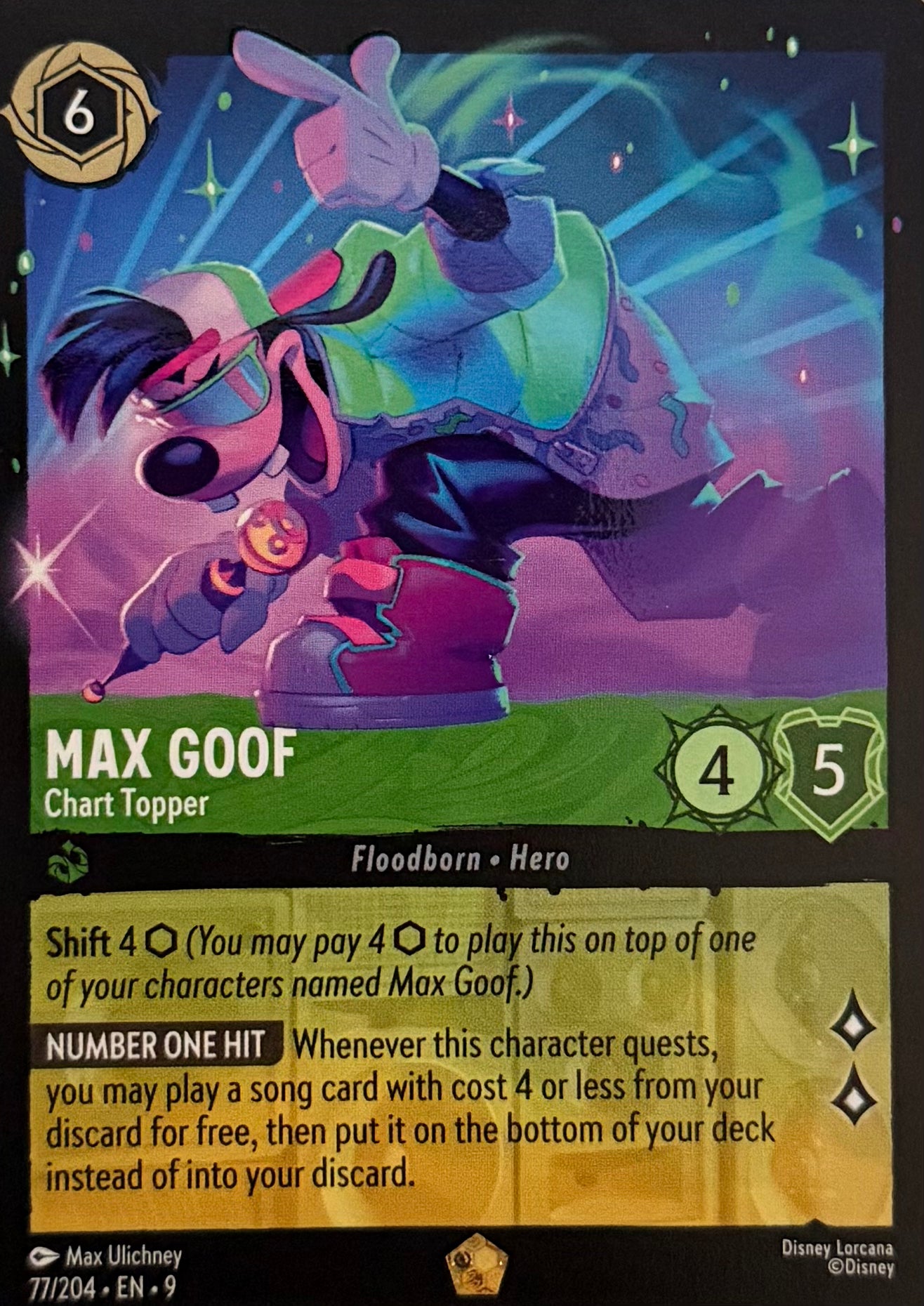 Disney Lorcana Max Goof 77/204 Foil