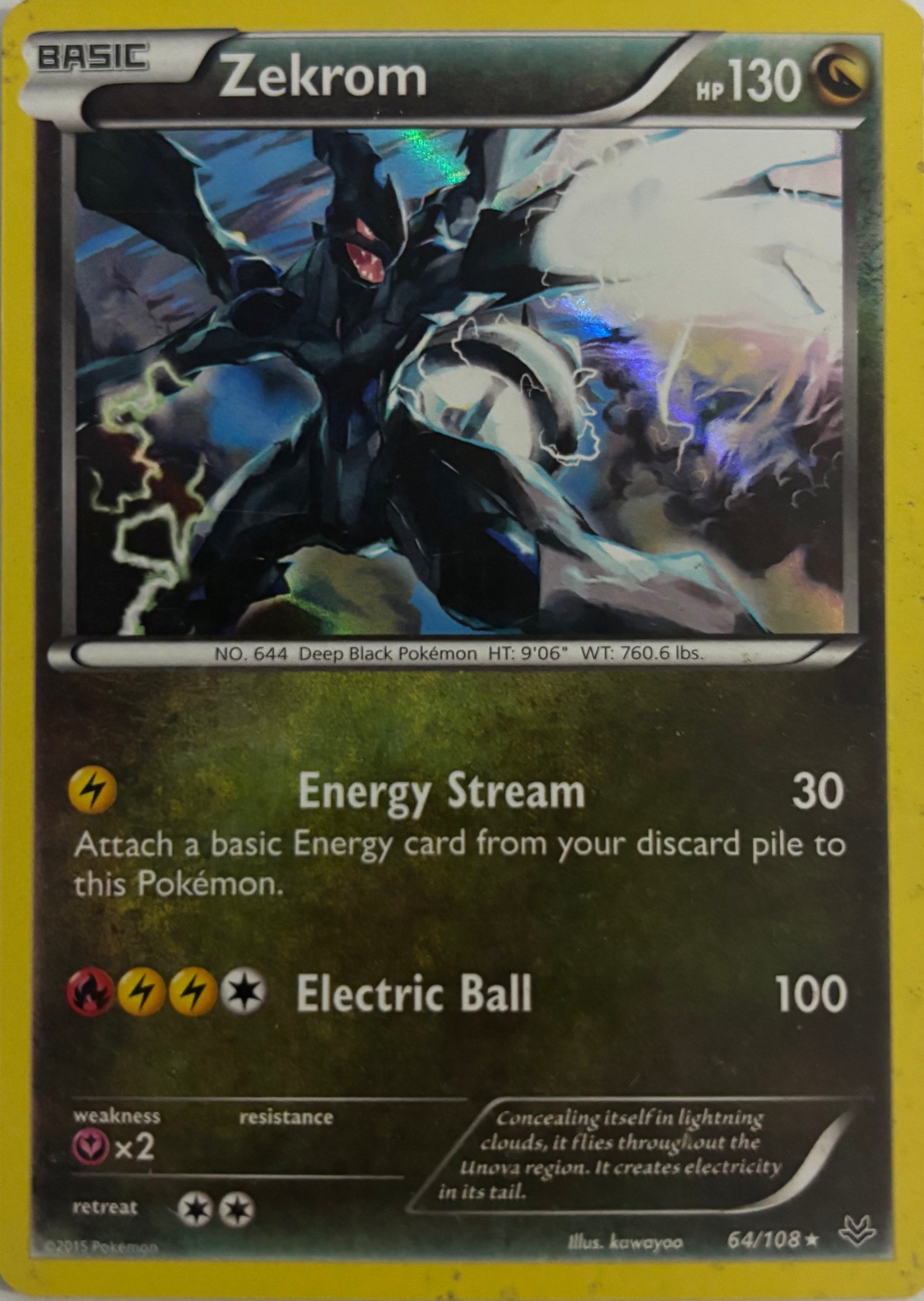 Pokemon Tcg Zekrom 64/108 Holo