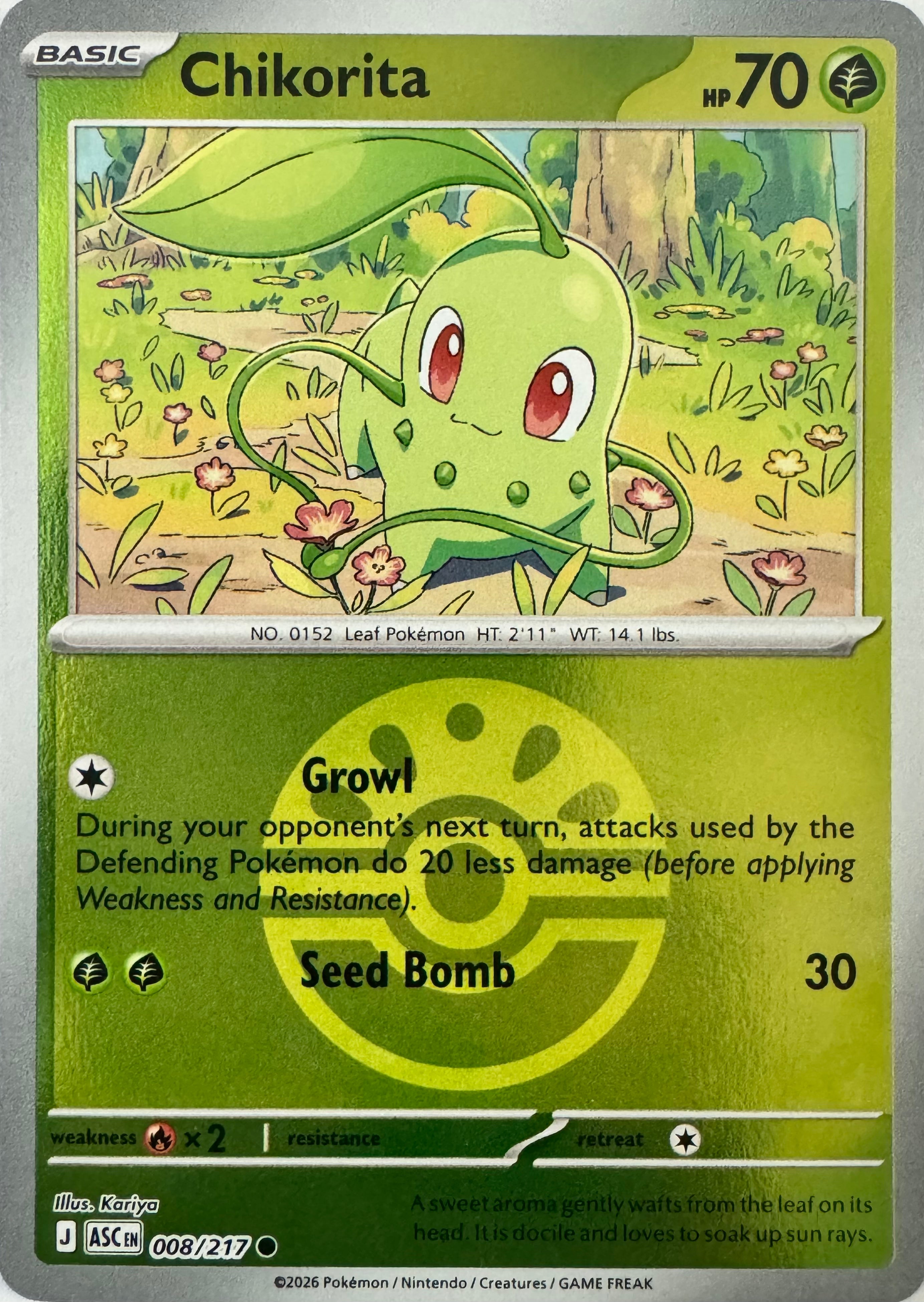 Pokemon Tcg Chikorita 008/217 (Friend Ball)