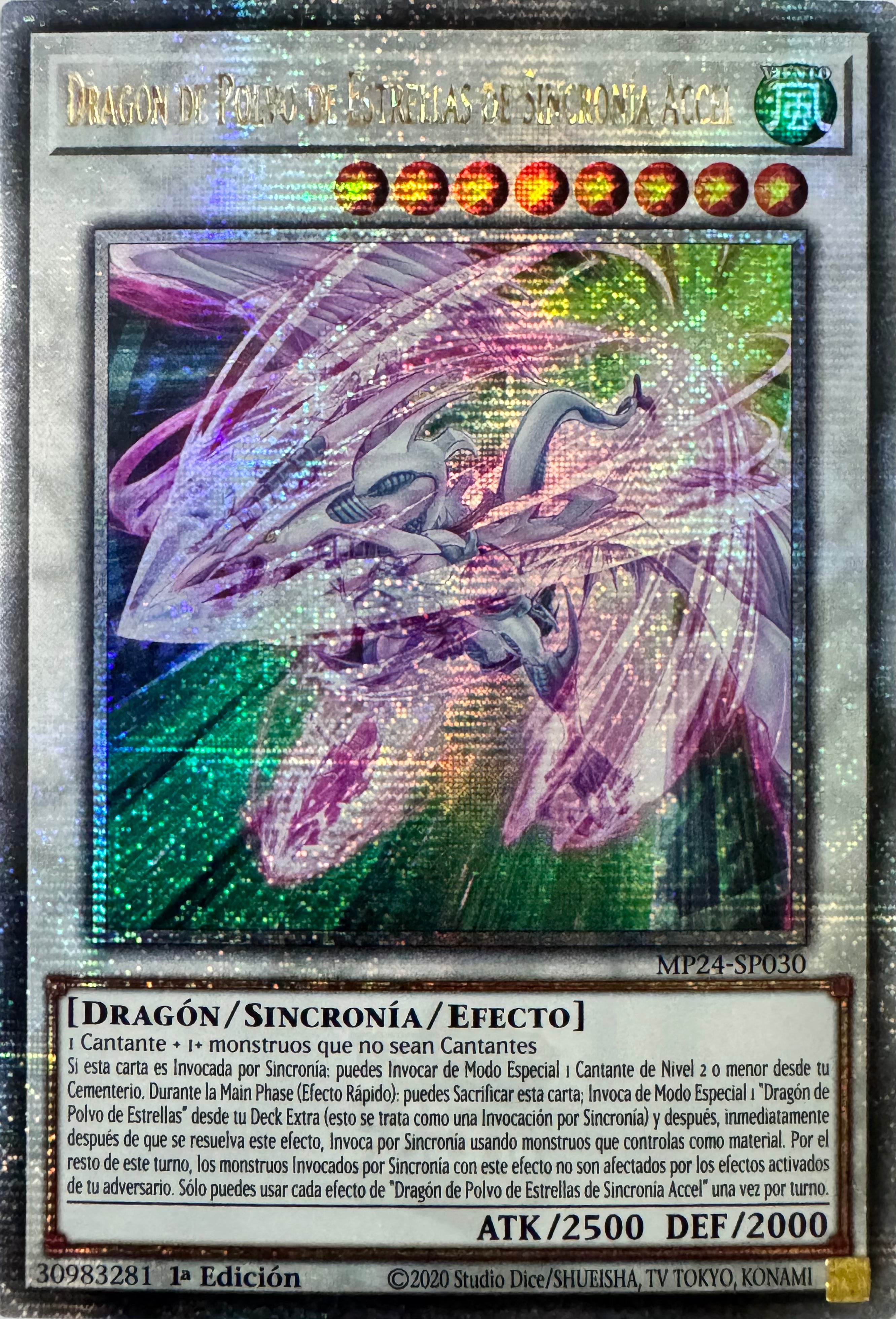 Yugioh! Dragon De Polvo De Estrellas De Sincronia Accel Mp24-sp030 1a Edición Quarter