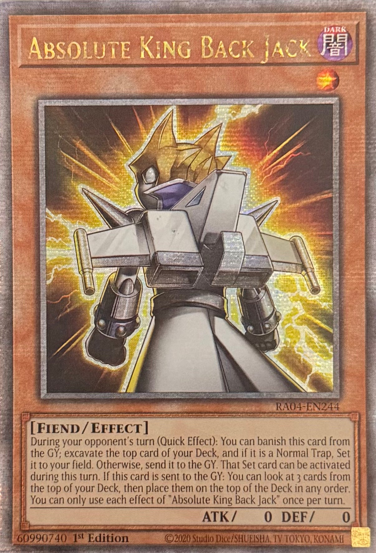 Yugioh! Absolute King Back Jack RA04-EN244 Quarter Century