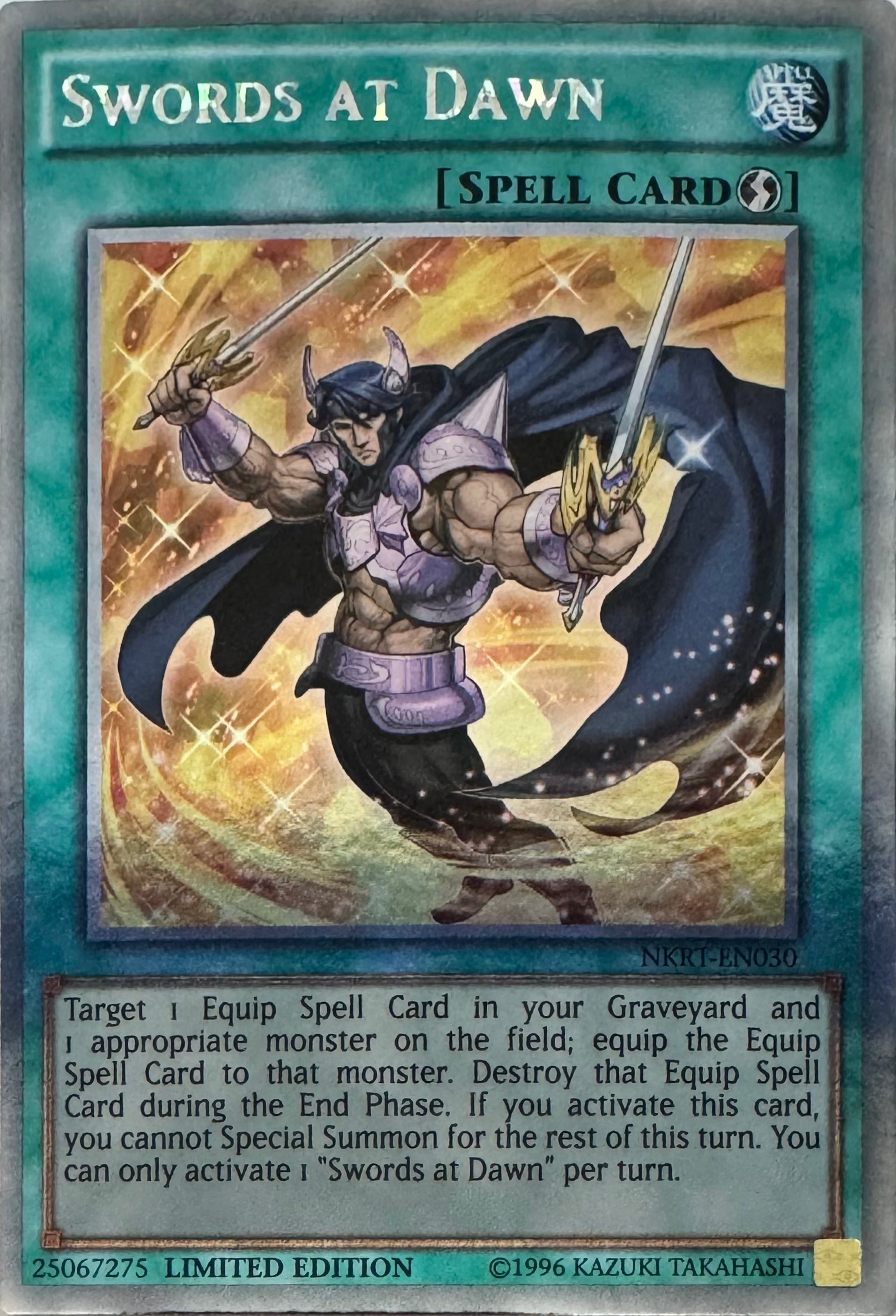 Yugioh! Swords At Dawn Nkrt-en030 Platinum Rare Limited Edition