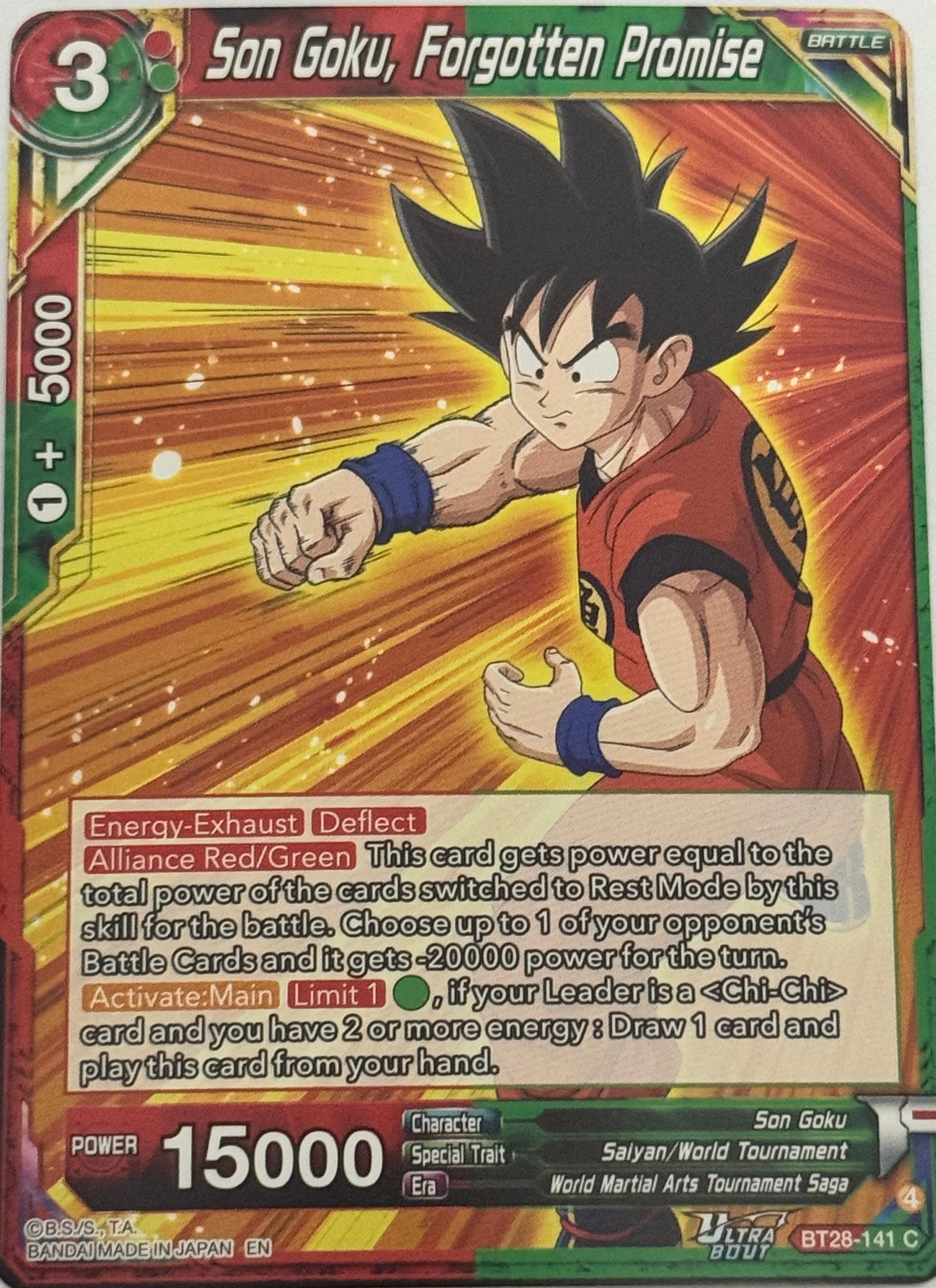 Dragon ball tcg Son Goku, Forgotten Promise BT28-141