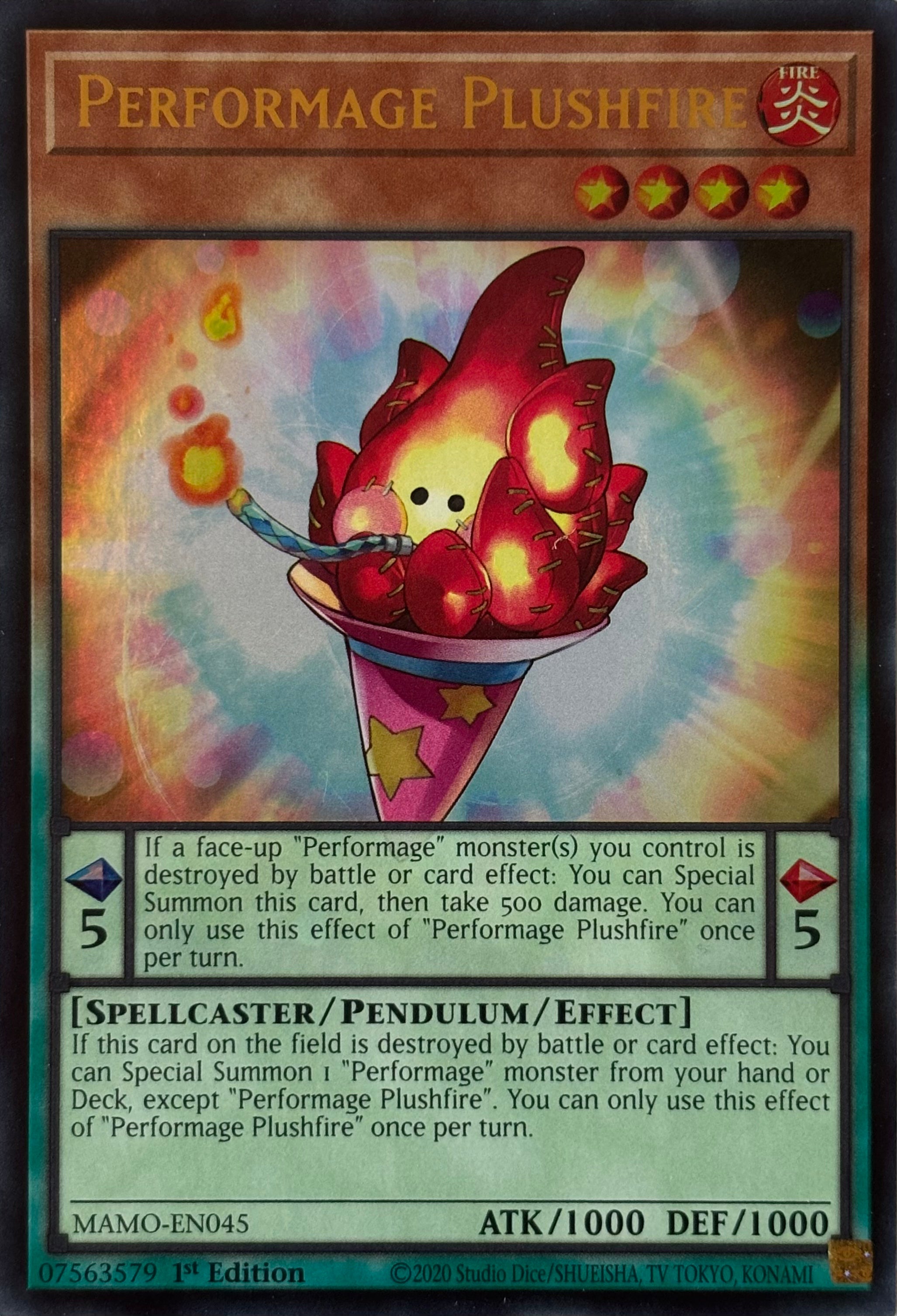 Yugioh! Performage Plushfire MAMO-EN045 1st Edition Ultra